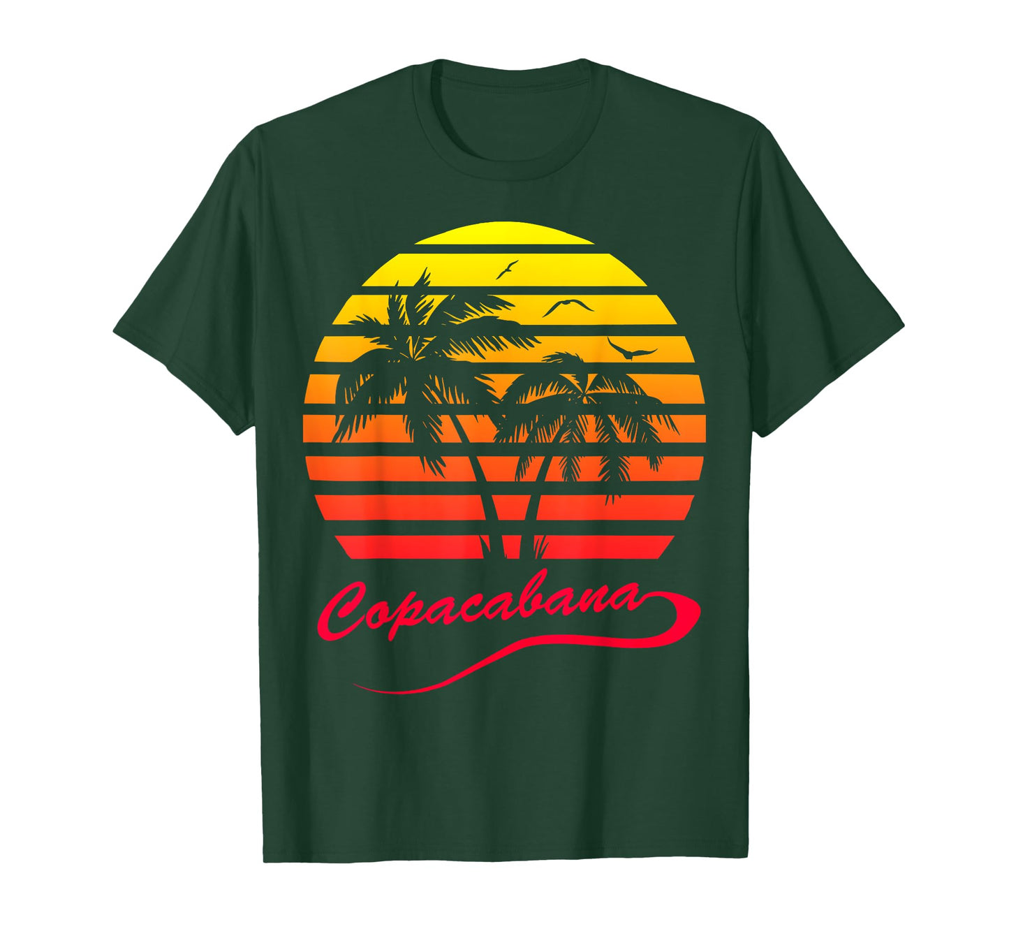 Copacabana Summer Palm Trees 80s Beach Sunset T-Shirt