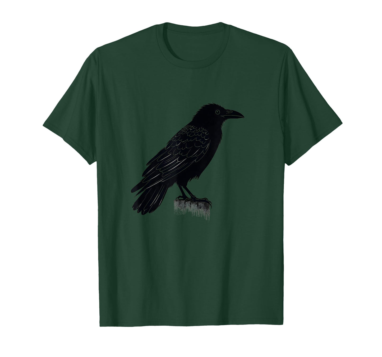 Vintage Crow Black Illustration Raven T-Shirt