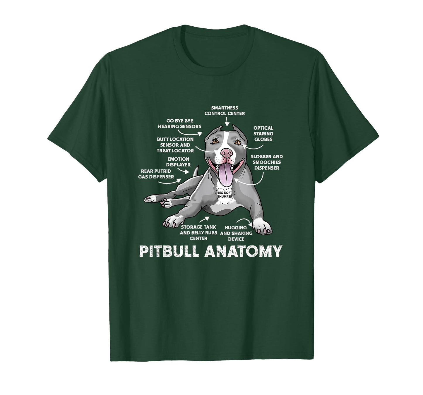 Pitbull Anatomy Funny BullDog Lover Dog Owner Men Women T-Shirt