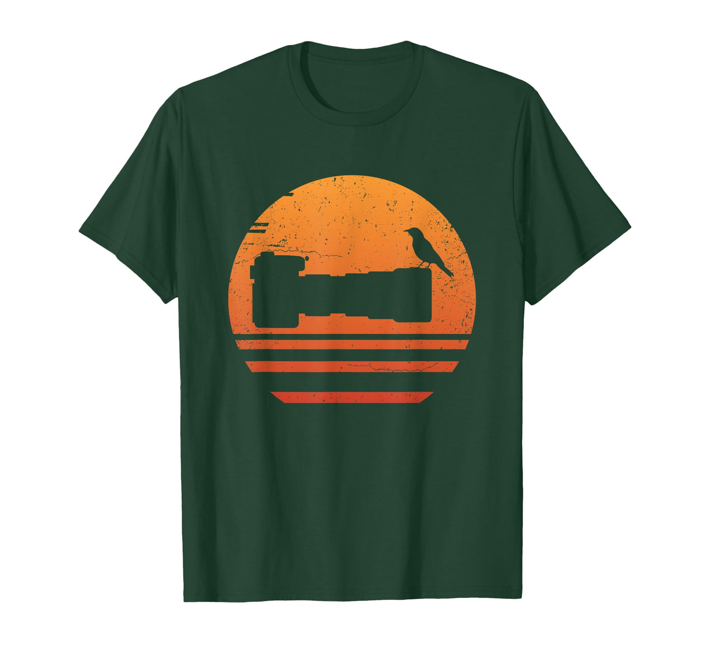 Bird Photographer Camera Retro T-Shirt