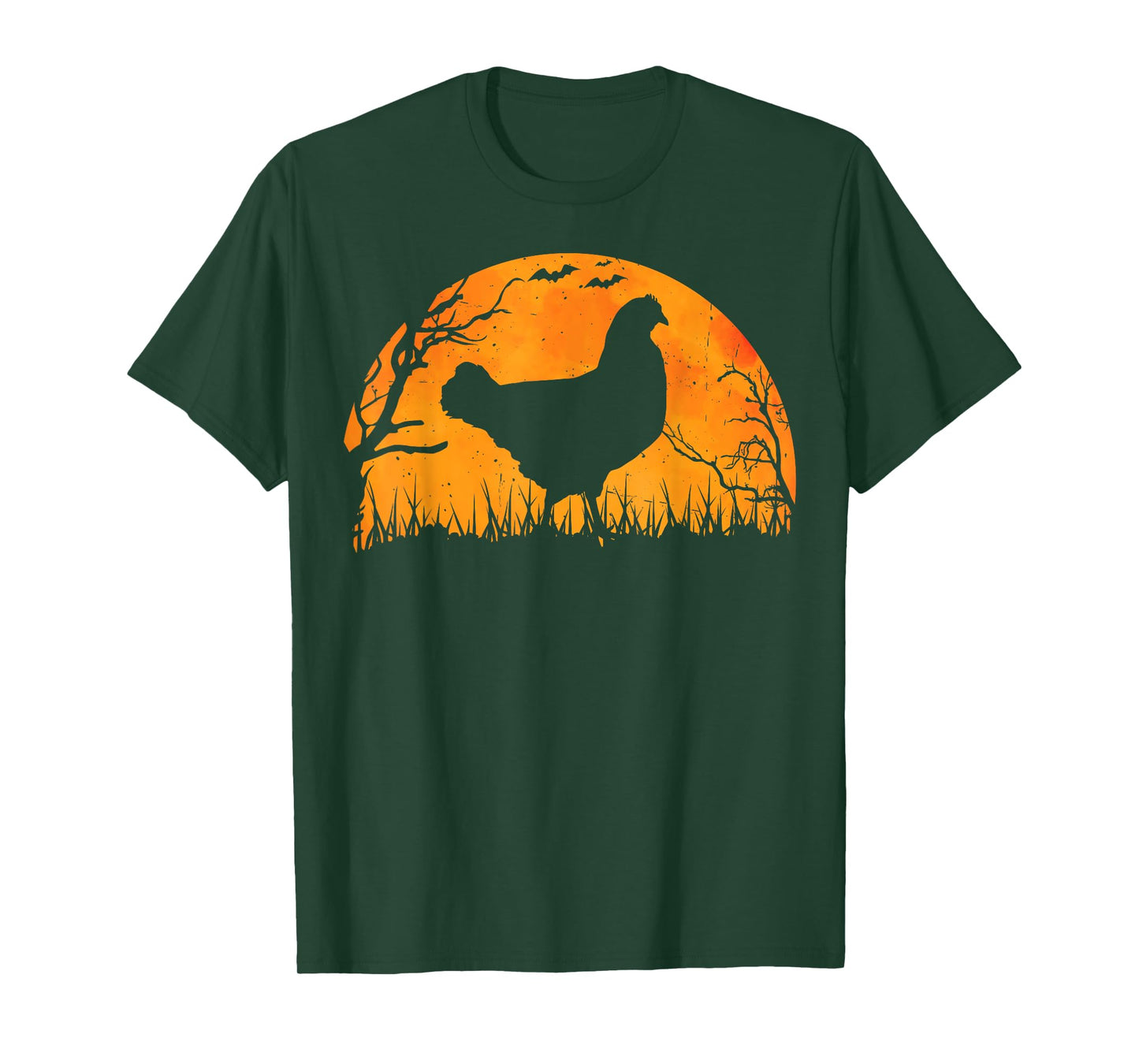 Funny Chicken Halloween Moon Silhouette Spooky Chicken Lover T-Shirt