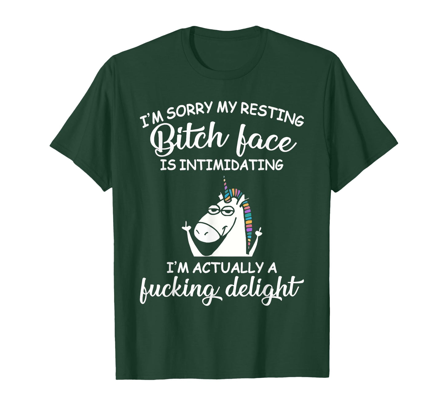 Unicorn I'm Sorry My Resting Bitch Face Is Intimidating T-Shirt