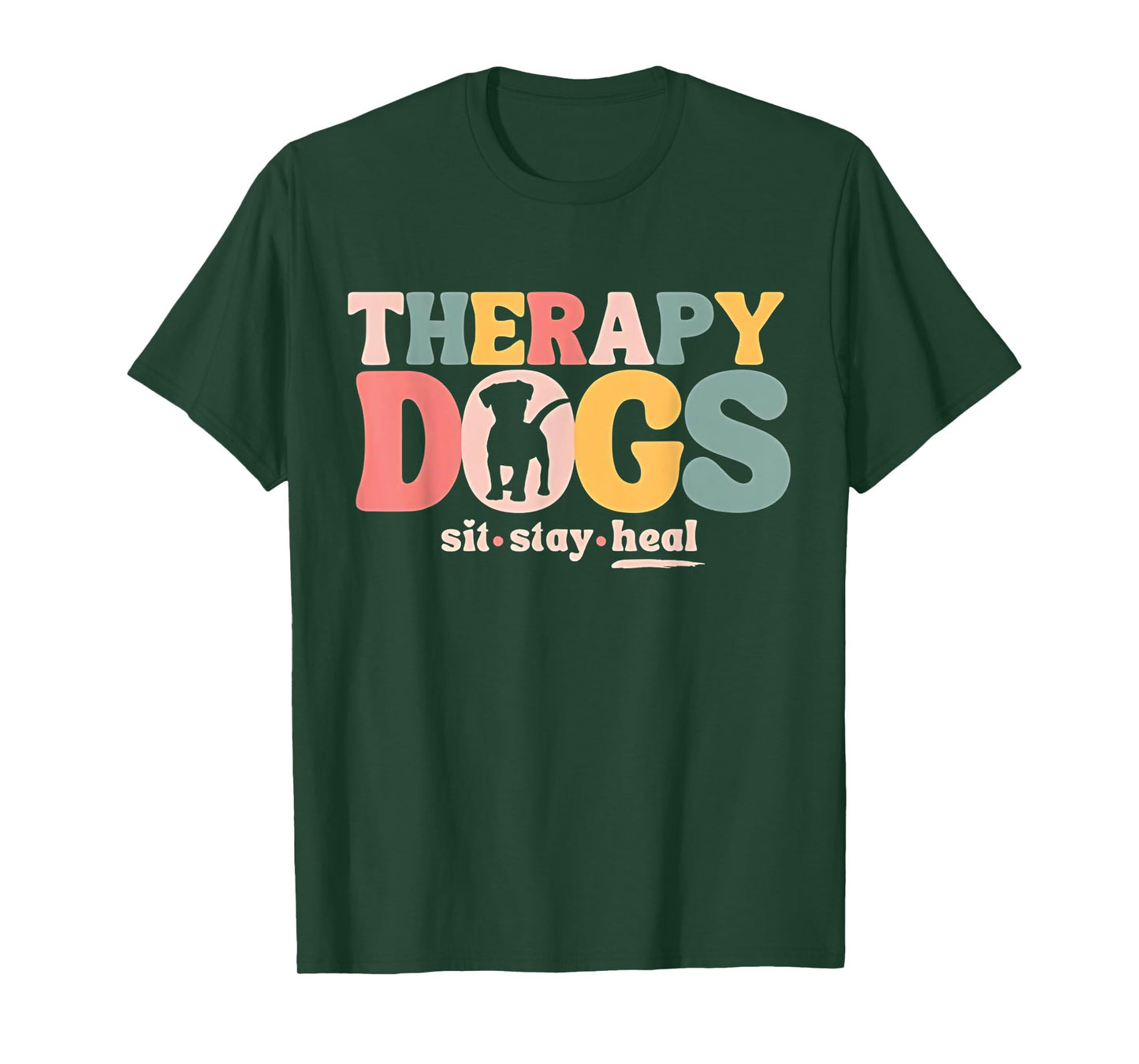 Therapy Dog Team Animal Assisted Therapy Dogs Sits Stay Heal T-Shirt