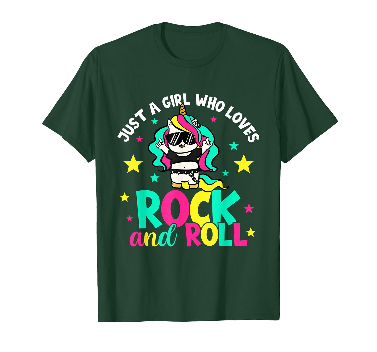 Just A Girl Who Loves Rock And Roll Funny Unicorn Lover T-Shirt