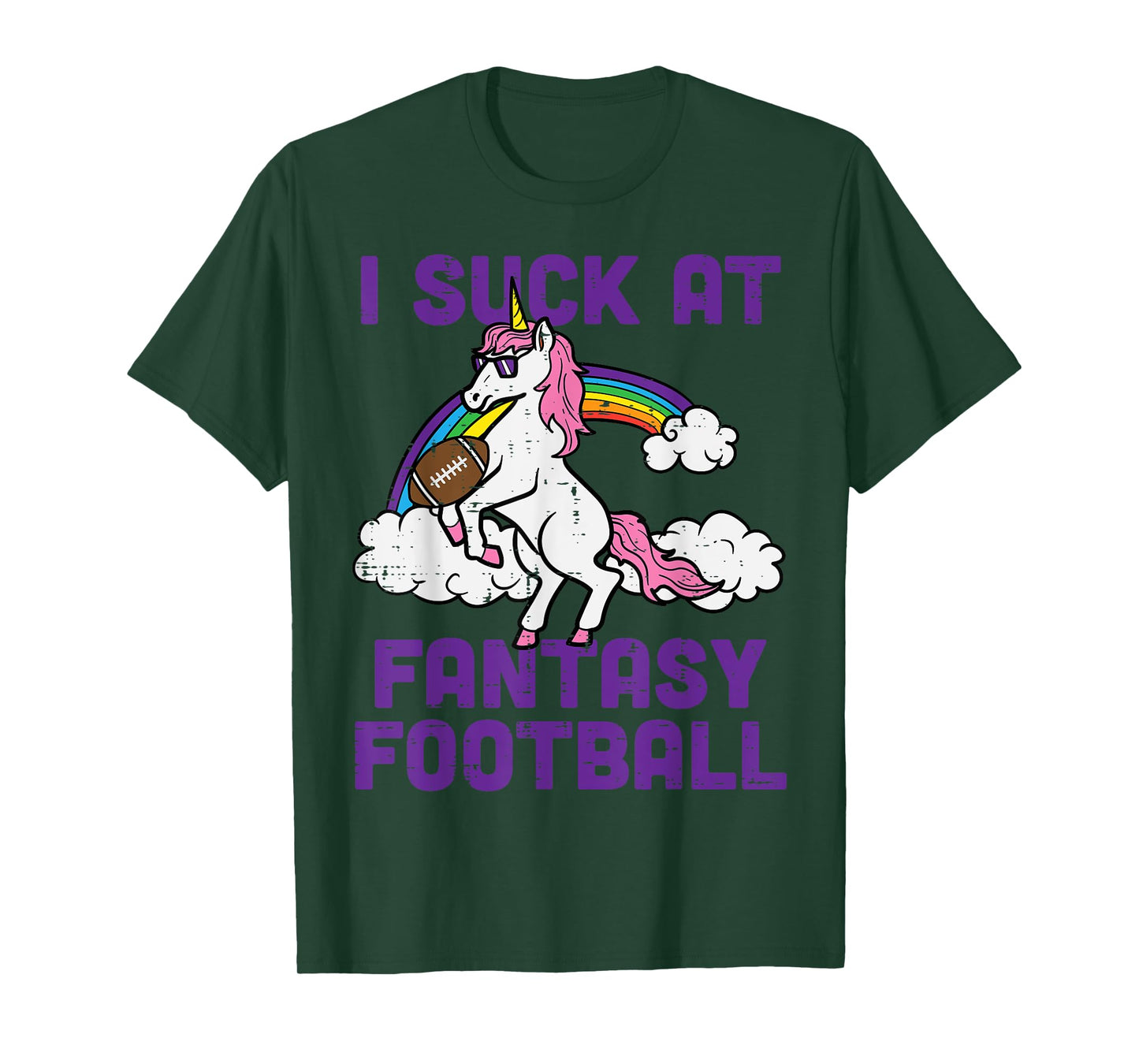 Unicorn I Suck At Fantasy Football Funny FFL Loser Women T-Shirt
