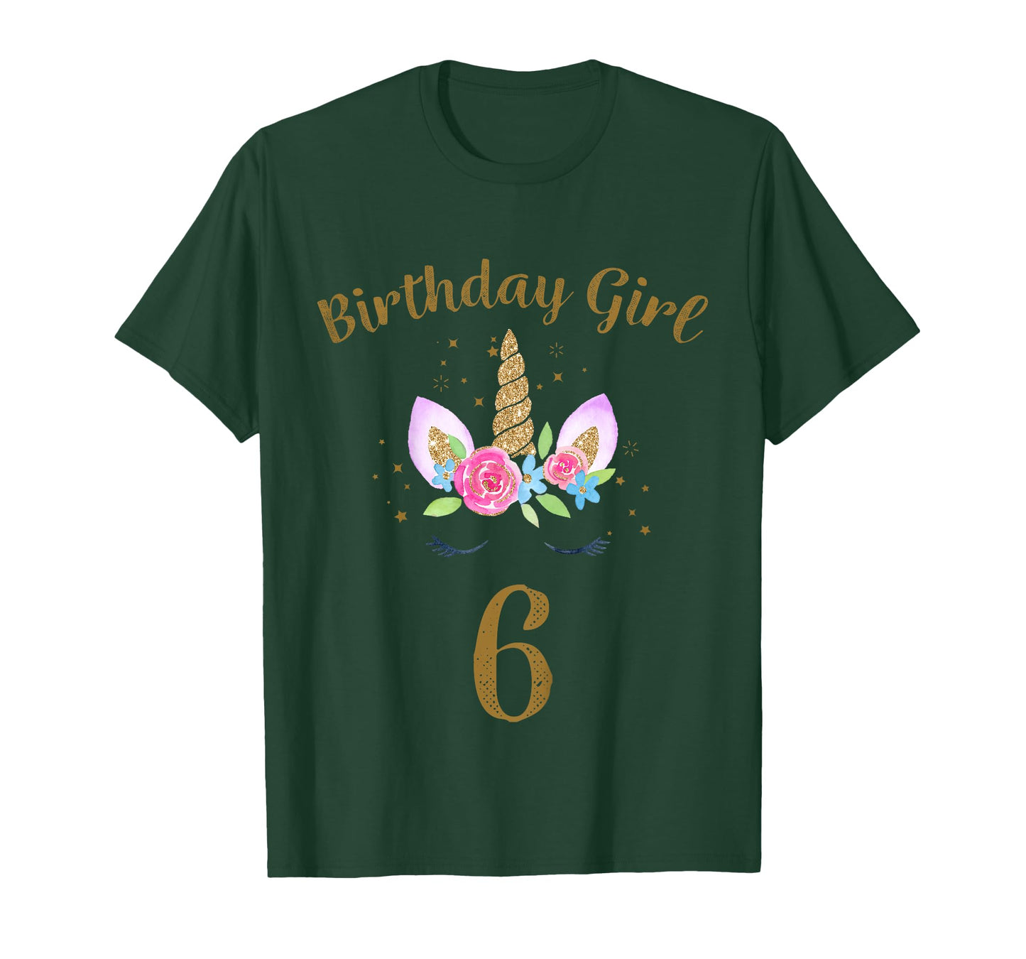 Kids 6th Birthday Girl Unicorn Shirt 6th Birthday Outfit T-Shirt
