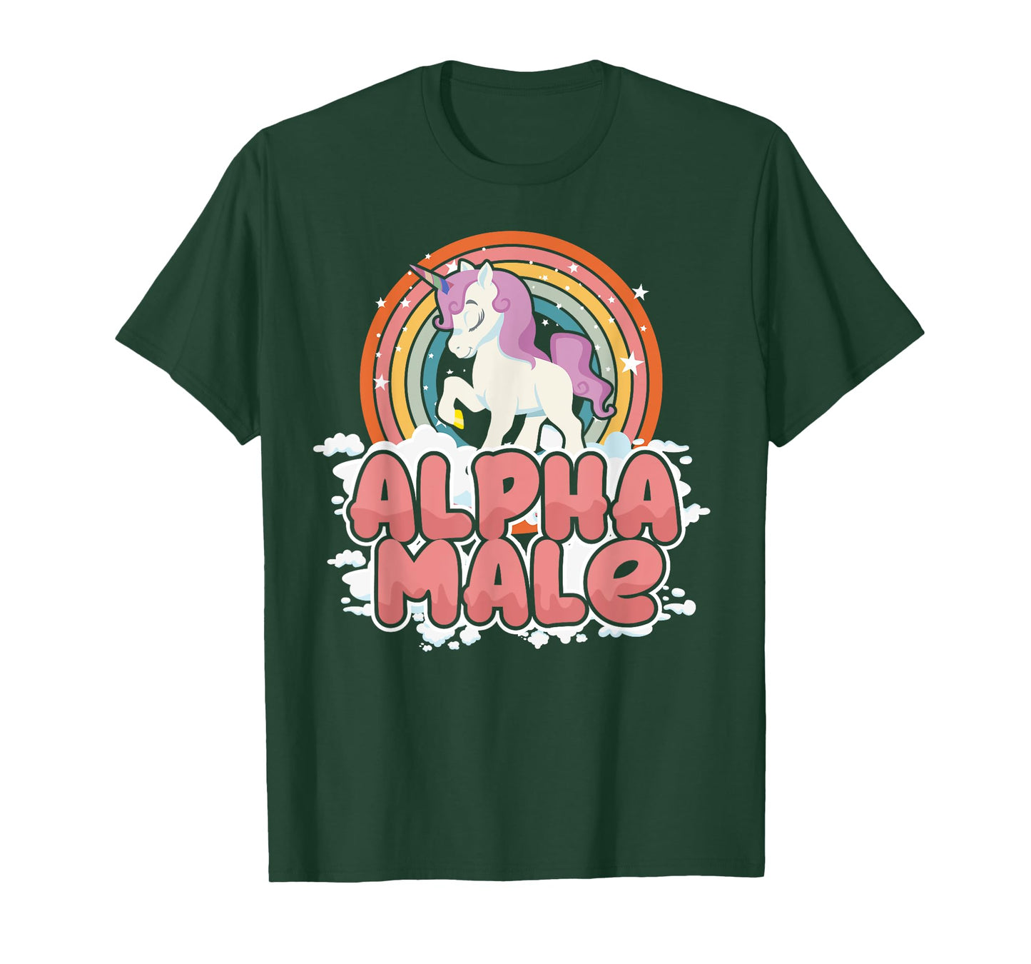 Funny Alpha Male Unicorn Lover Gift Rainbow Sarcastic T-Shirt