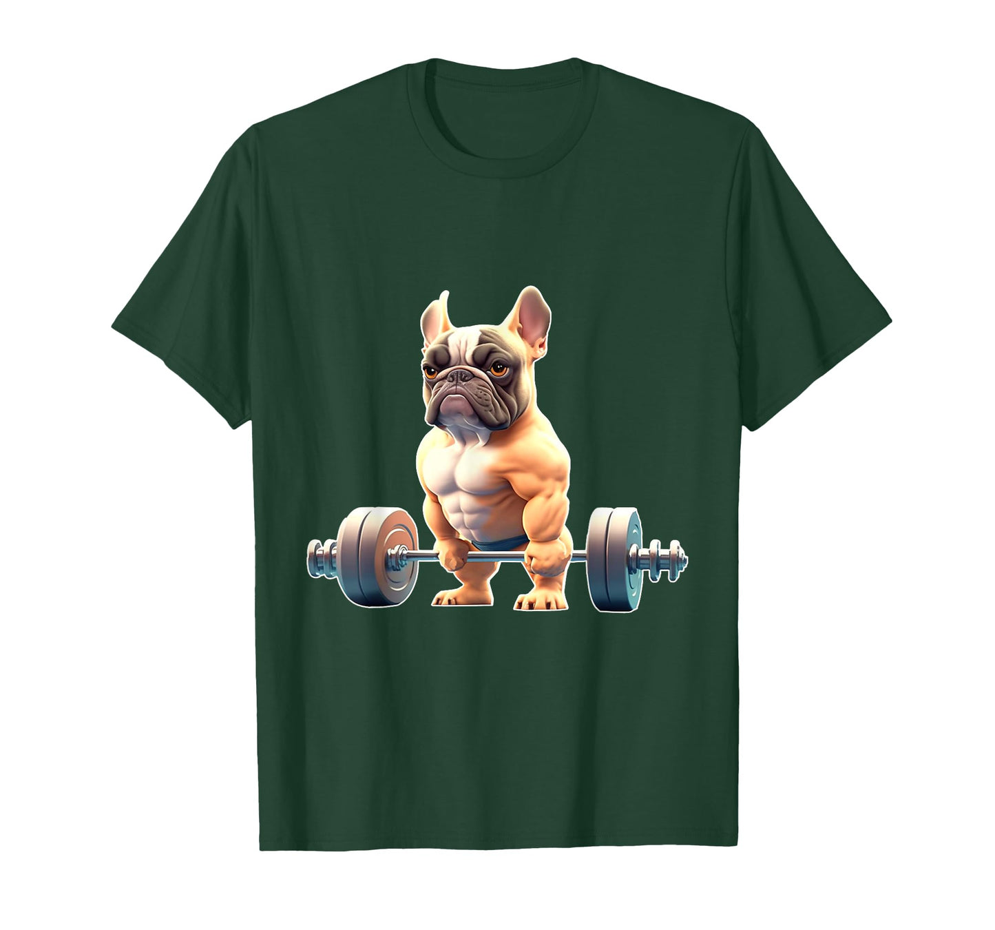 Funny French Bulldog Bodybuilding Gym Frenchie Weightlifter T-Shirt for Men Women Kids