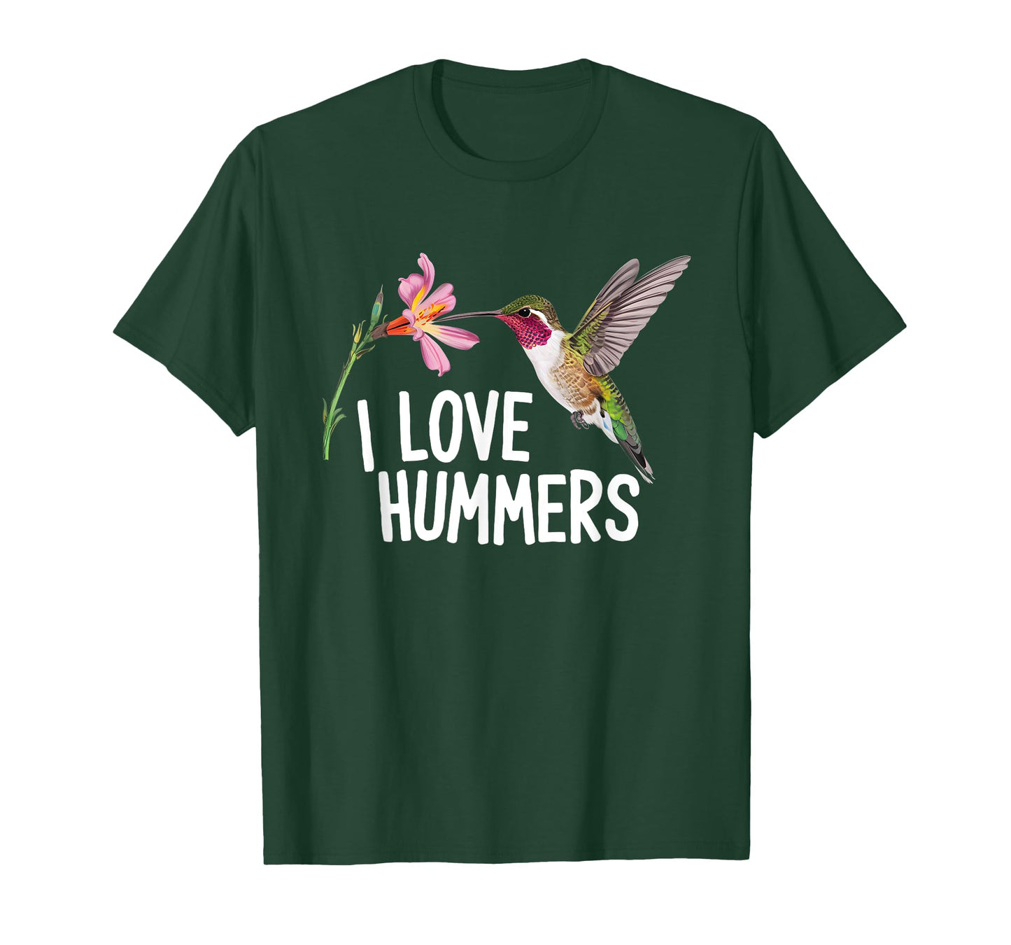 Cool I Love Hummers bird cute Colibri Flower Tropical Summer T-Shirt for Men Women Kids