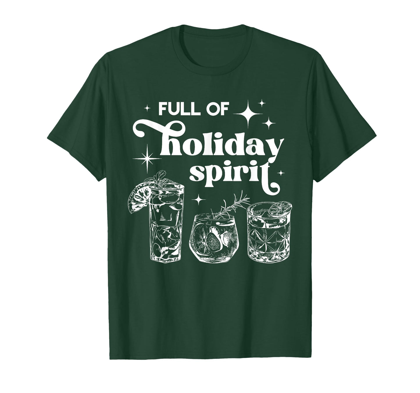 Full Of Holiday Spirits Christmas Spirit Cocktail Club Xmas T-Shirt