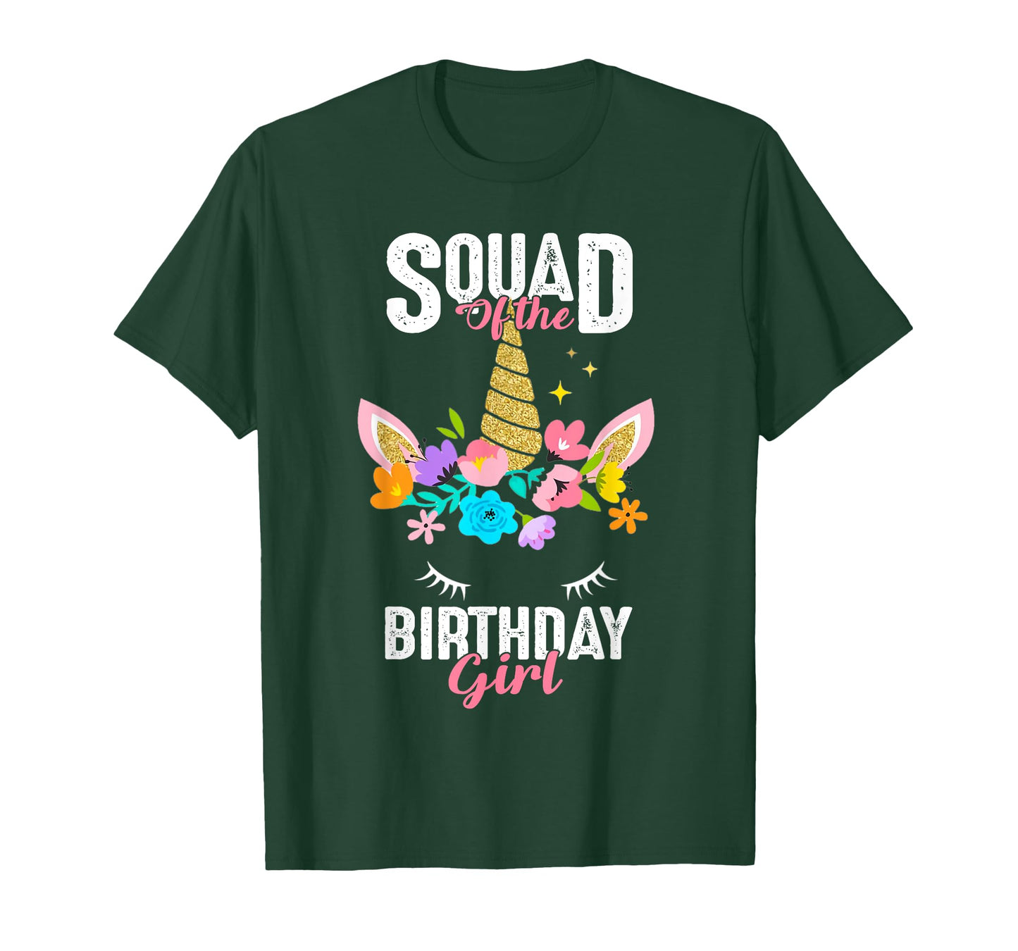 Squad of the Birthday Girl Cute Unicorn Birthday Matching T-Shirt
