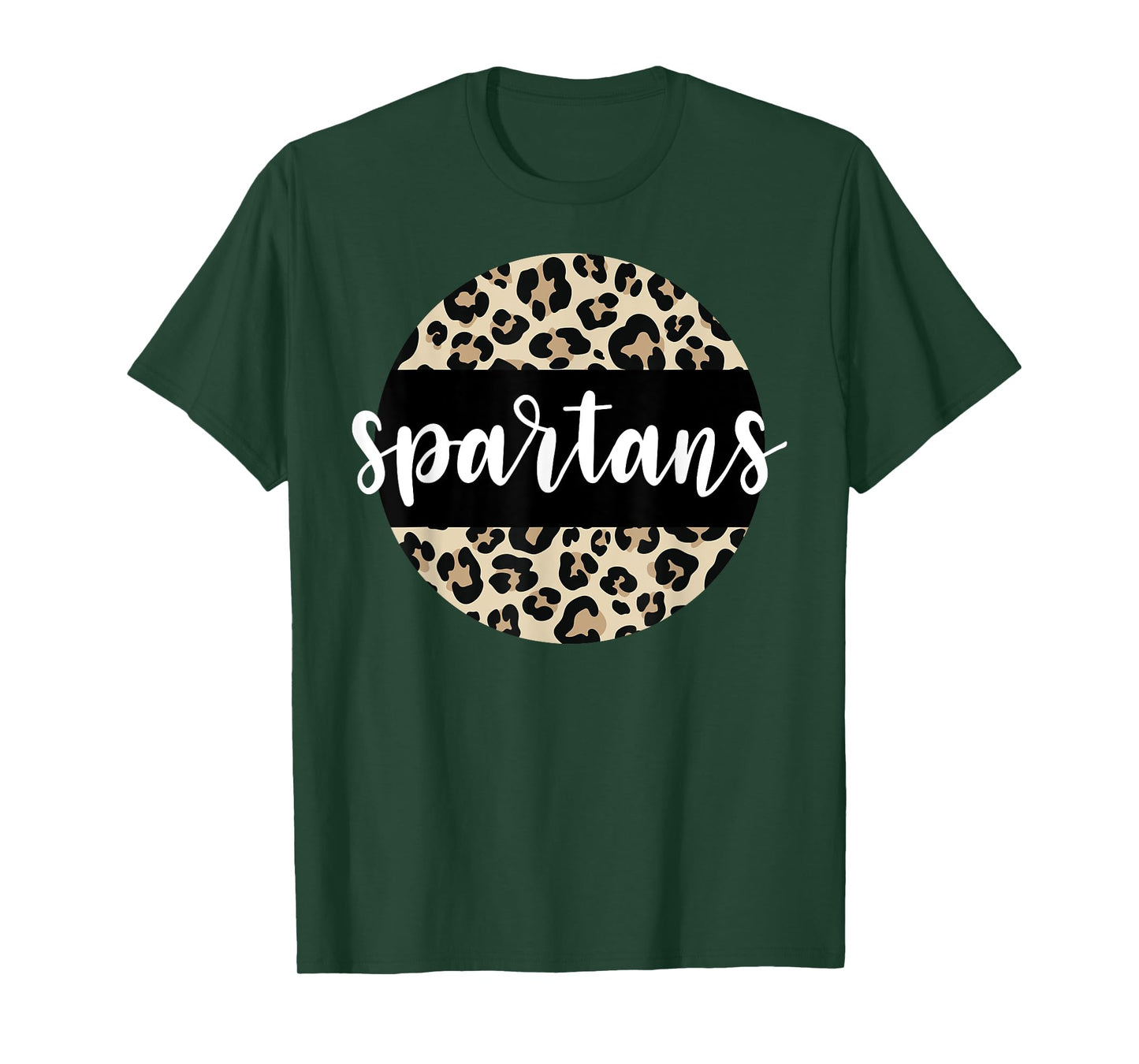 Leopard Print Spartans Team Mascot School Spirit Game Night T-Shirt