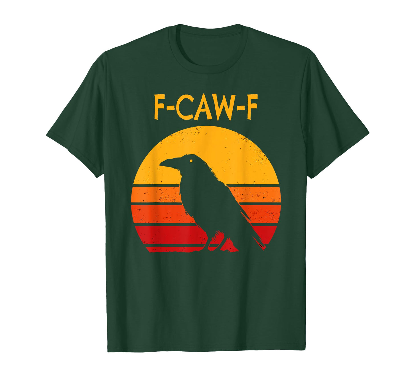 F-Caw-F Black Crow Black Bird Retro Sunset Vintage F-Caw-F T-Shirt