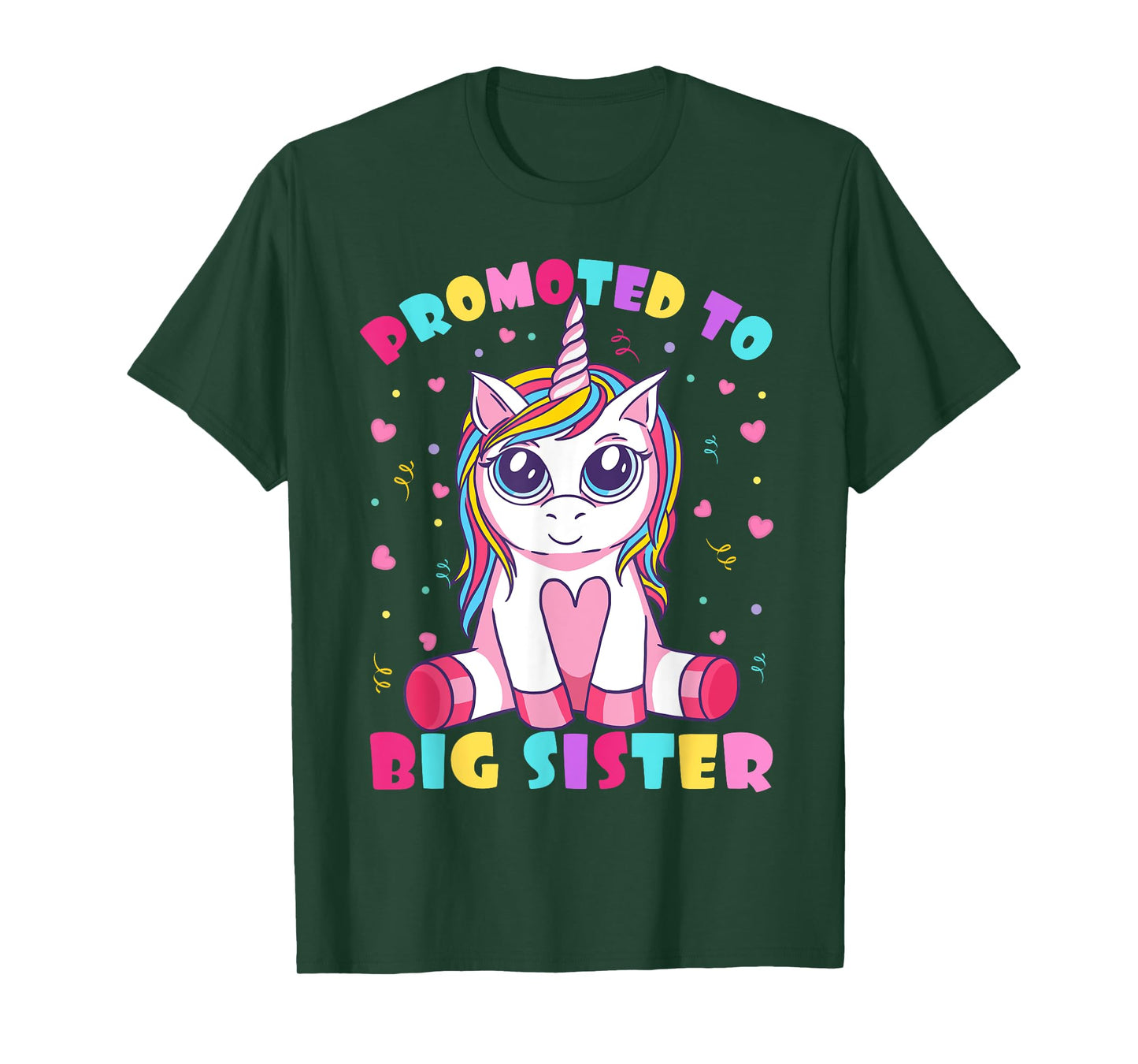 Promoted To Big Sister Cute Unicorn Lover Kids Girls T-Shirt