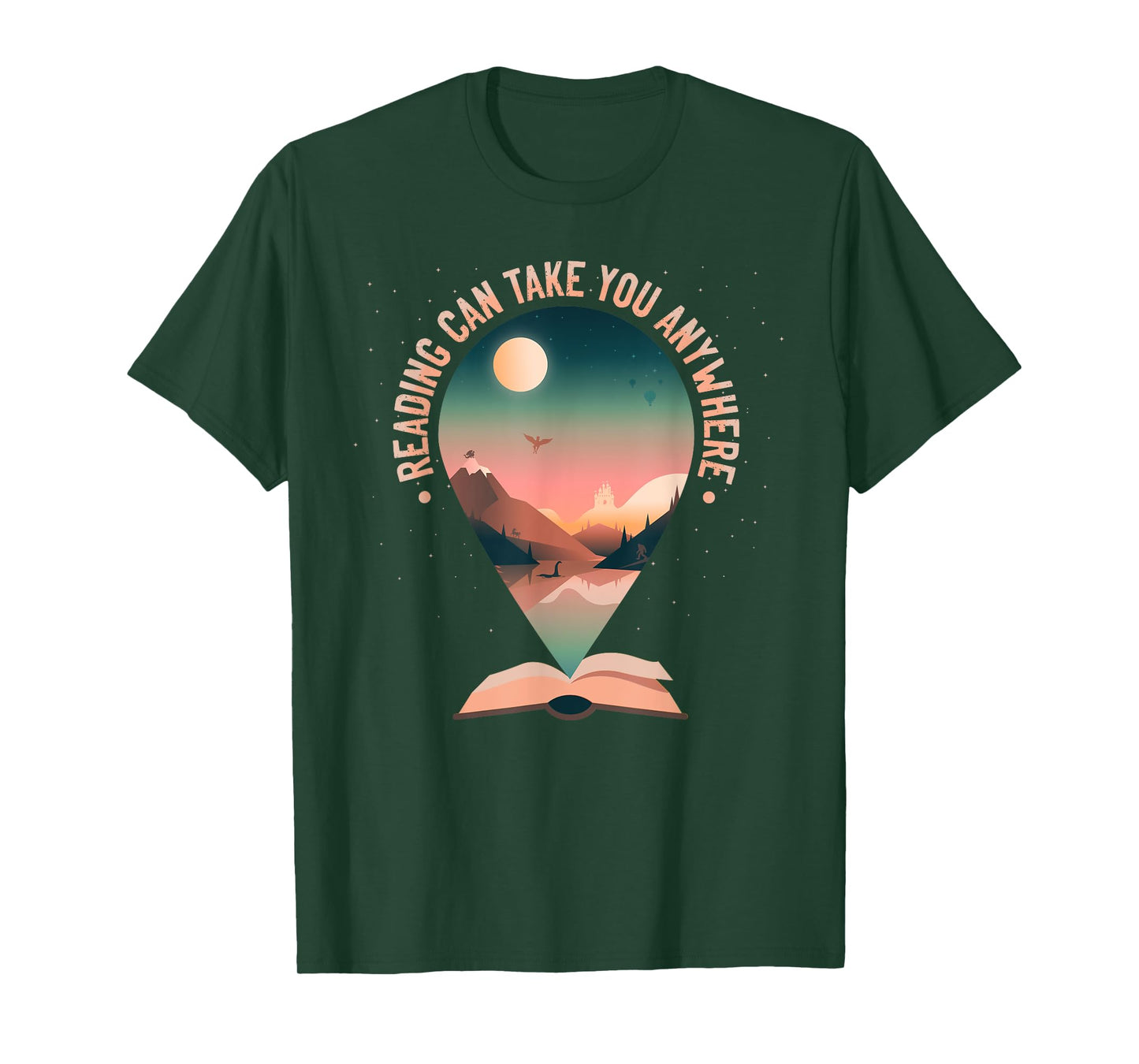 Reading can take you anywhere book reading lover bibliophile T-Shirt