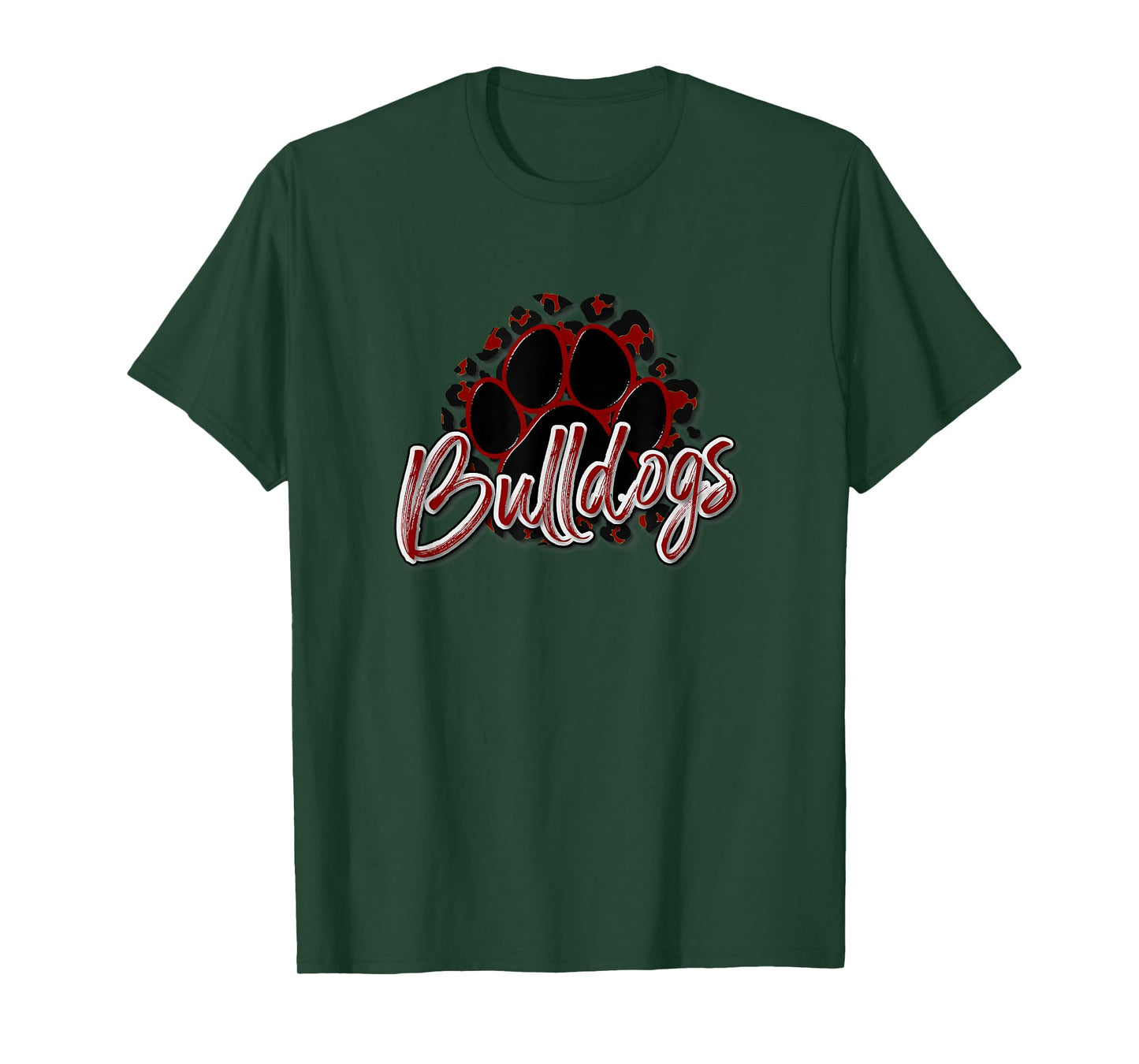 Bulldogs Maroon Black Cheetah School Sports Fan Team Spirit T-Shirt