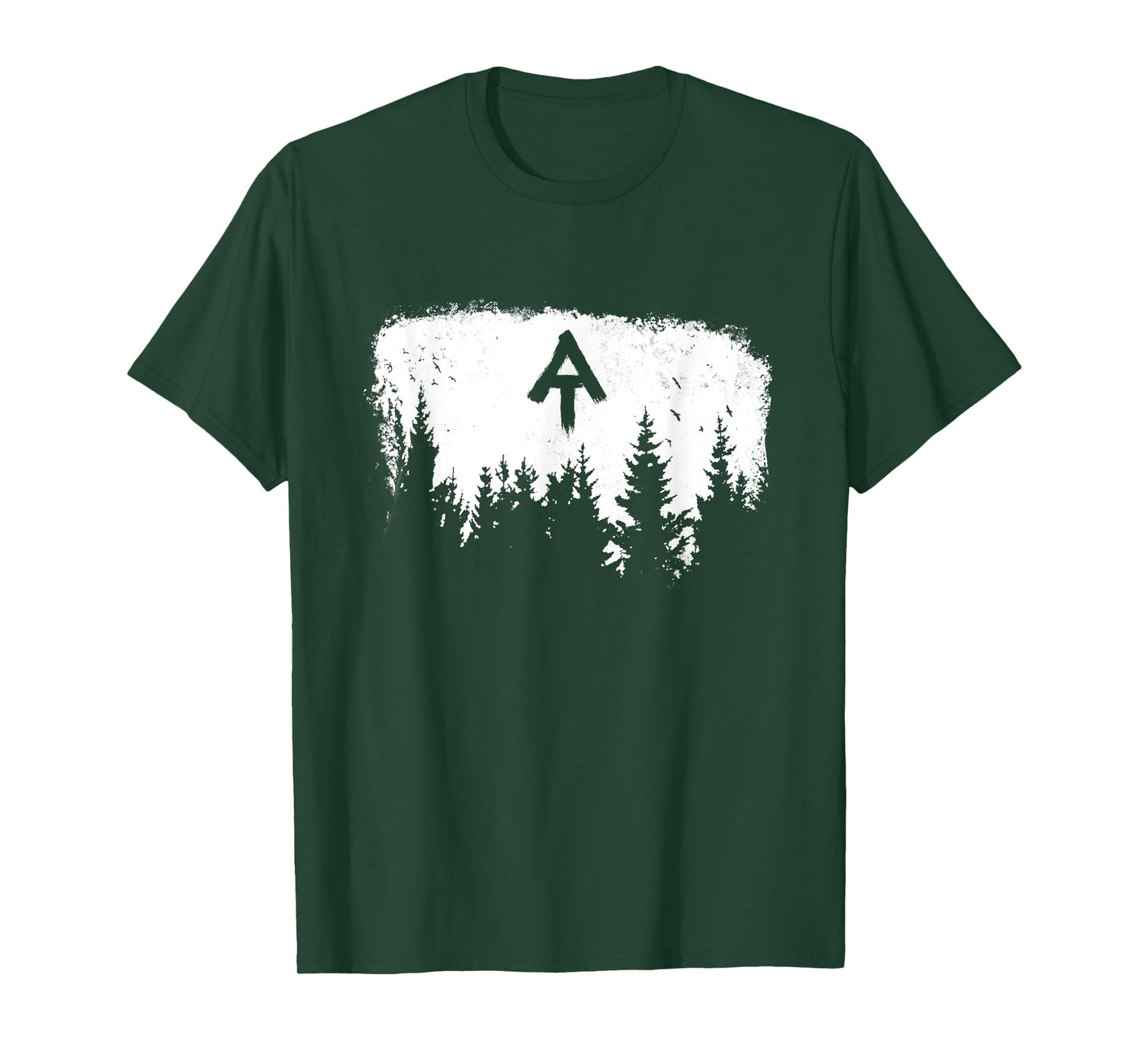 White Blaze Appalachian AT Trail Minimalist Pine Tree Hike T-Shirt