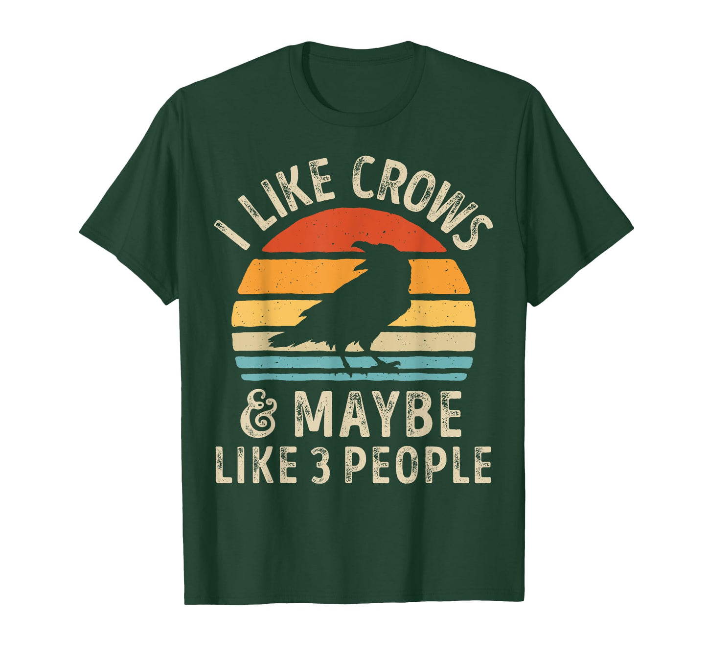 I Like Crows and Maybe 3 People Funny Crow Retro Vintage T-Shirt