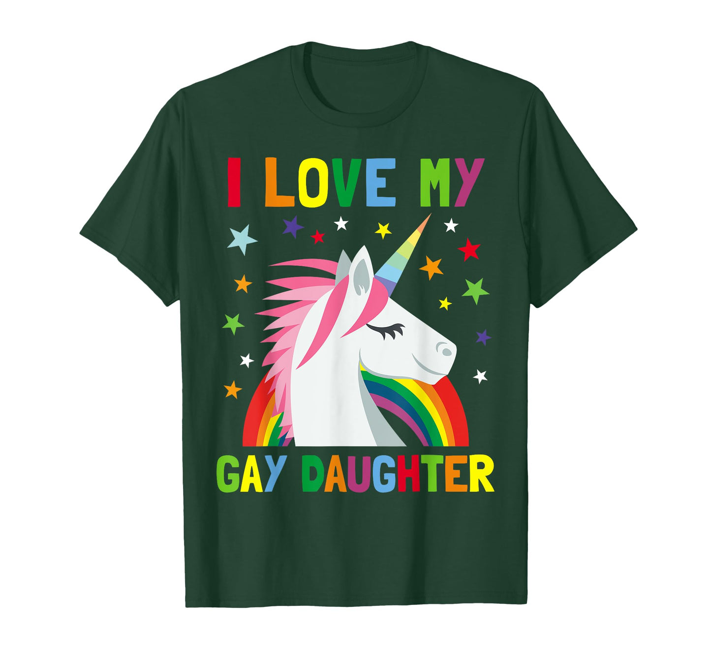 I Love My Gay Daughter Unicorn T-shirt Parent of Gay Child T-Shirt