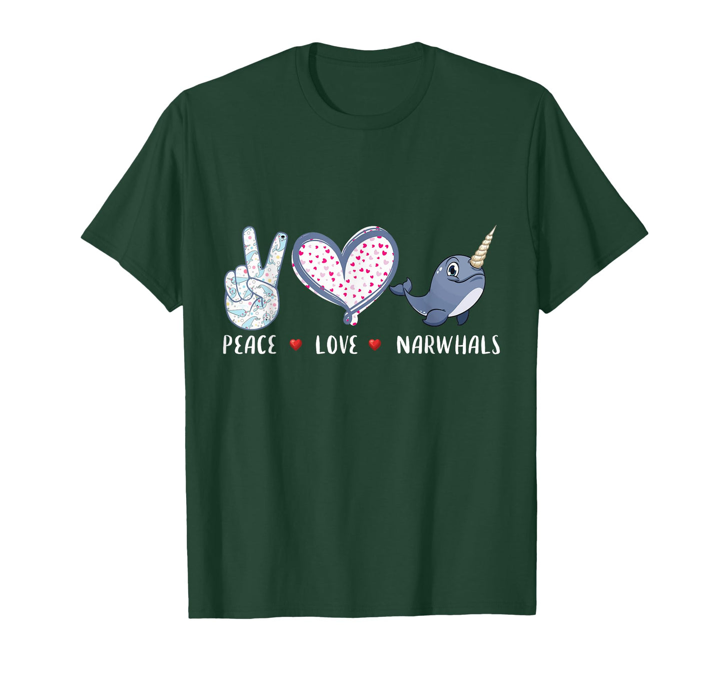 Peace love Narwhals gifts for girls boys kids women men T-Shirt