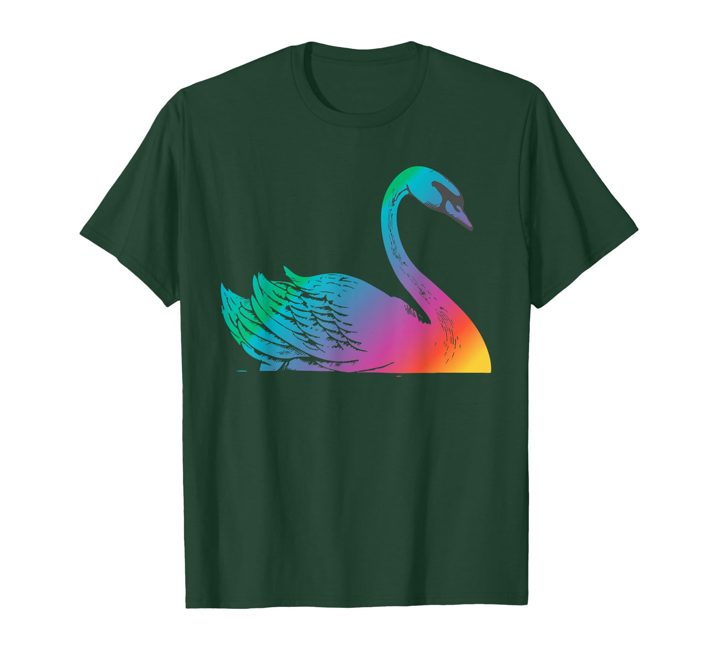 Swan Art Cute Artistic Colorful Swans Animal Bird Lake T-Shirt
