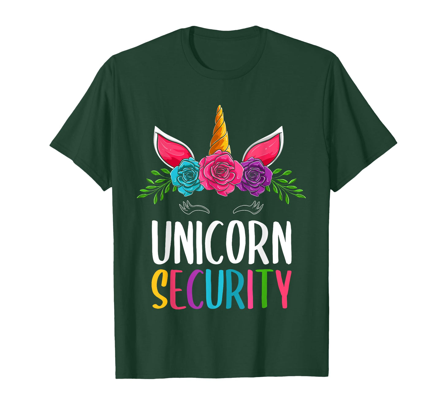 Cute Halloween Unicorn Costumes, Dad Mom Unicorn Security T-Shirt