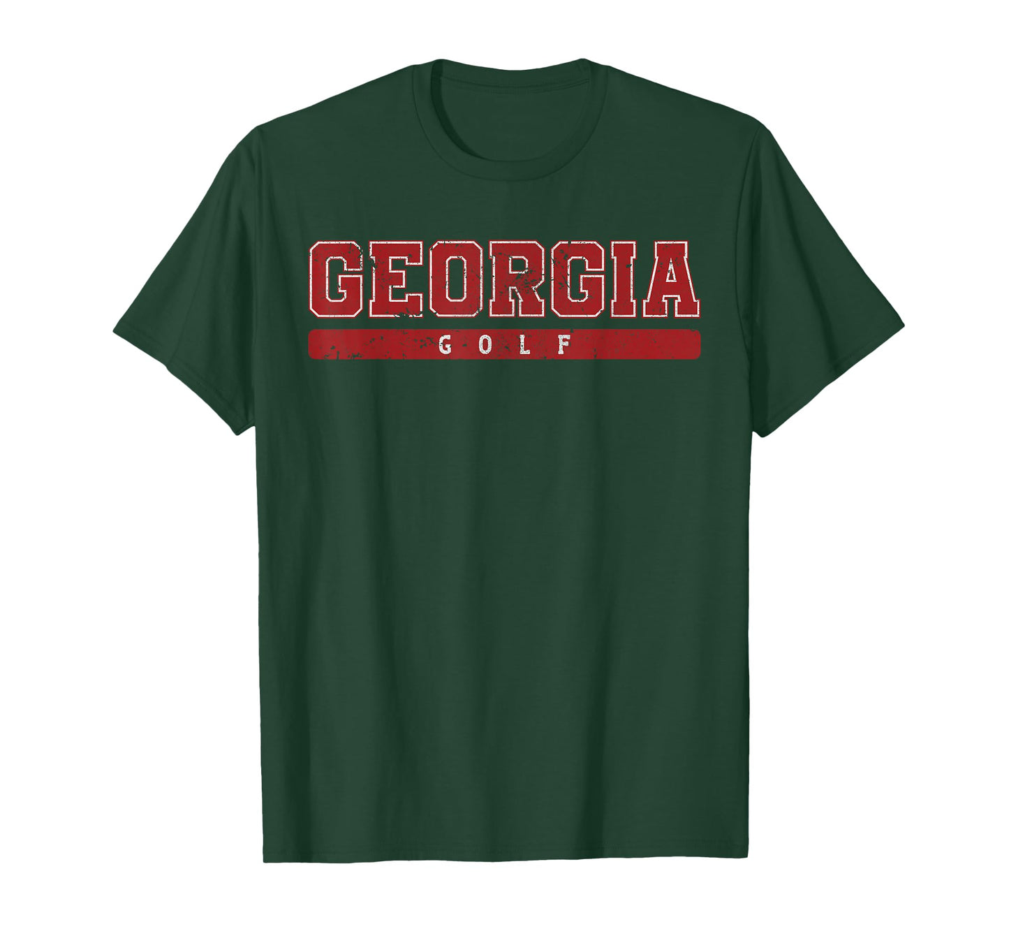 Georgia Golf Red Vintage Text T-Shirt