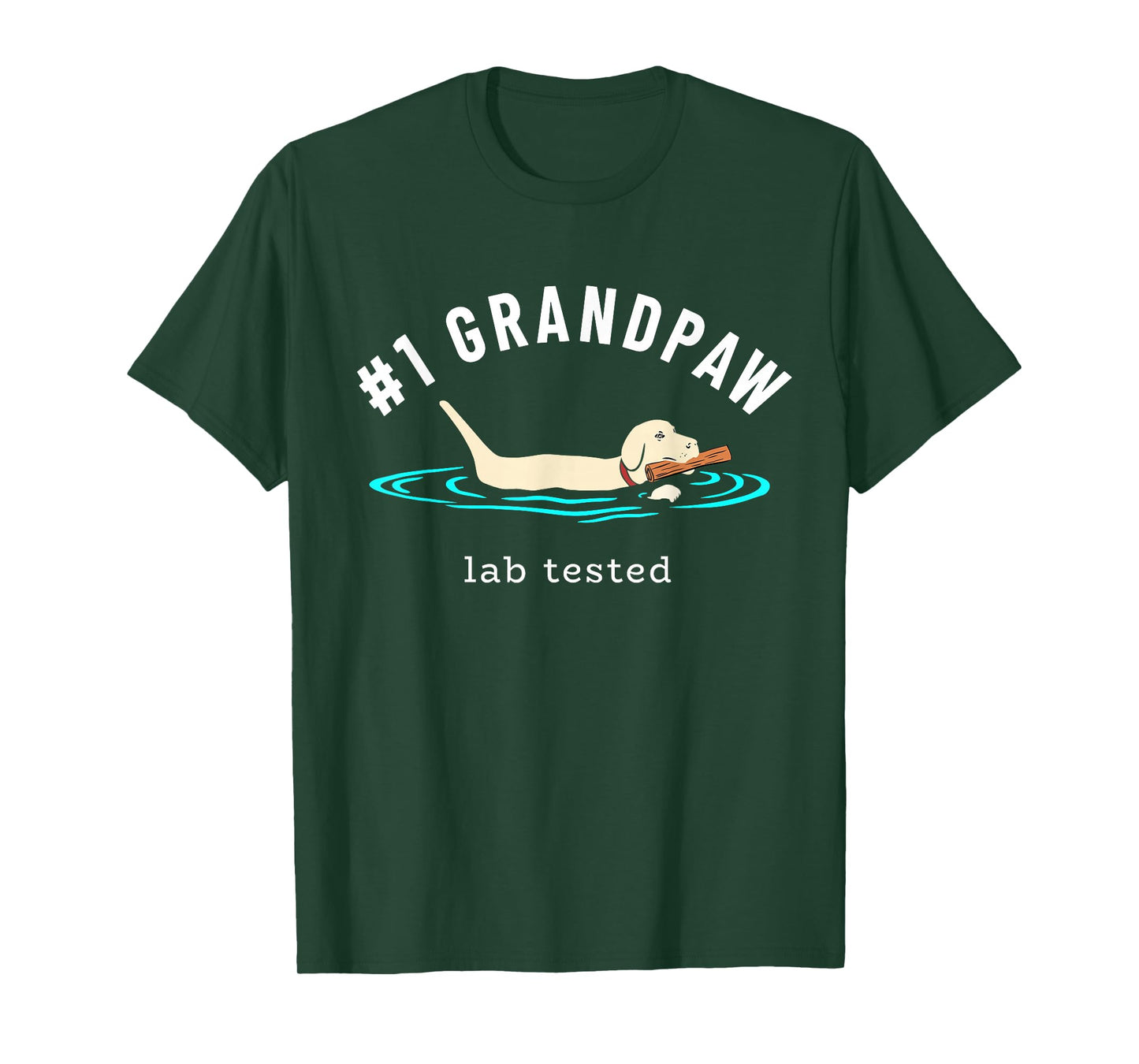 Yellow Labrador Retriever Dog Grandpa - #1 Grandpaw T-Shirt