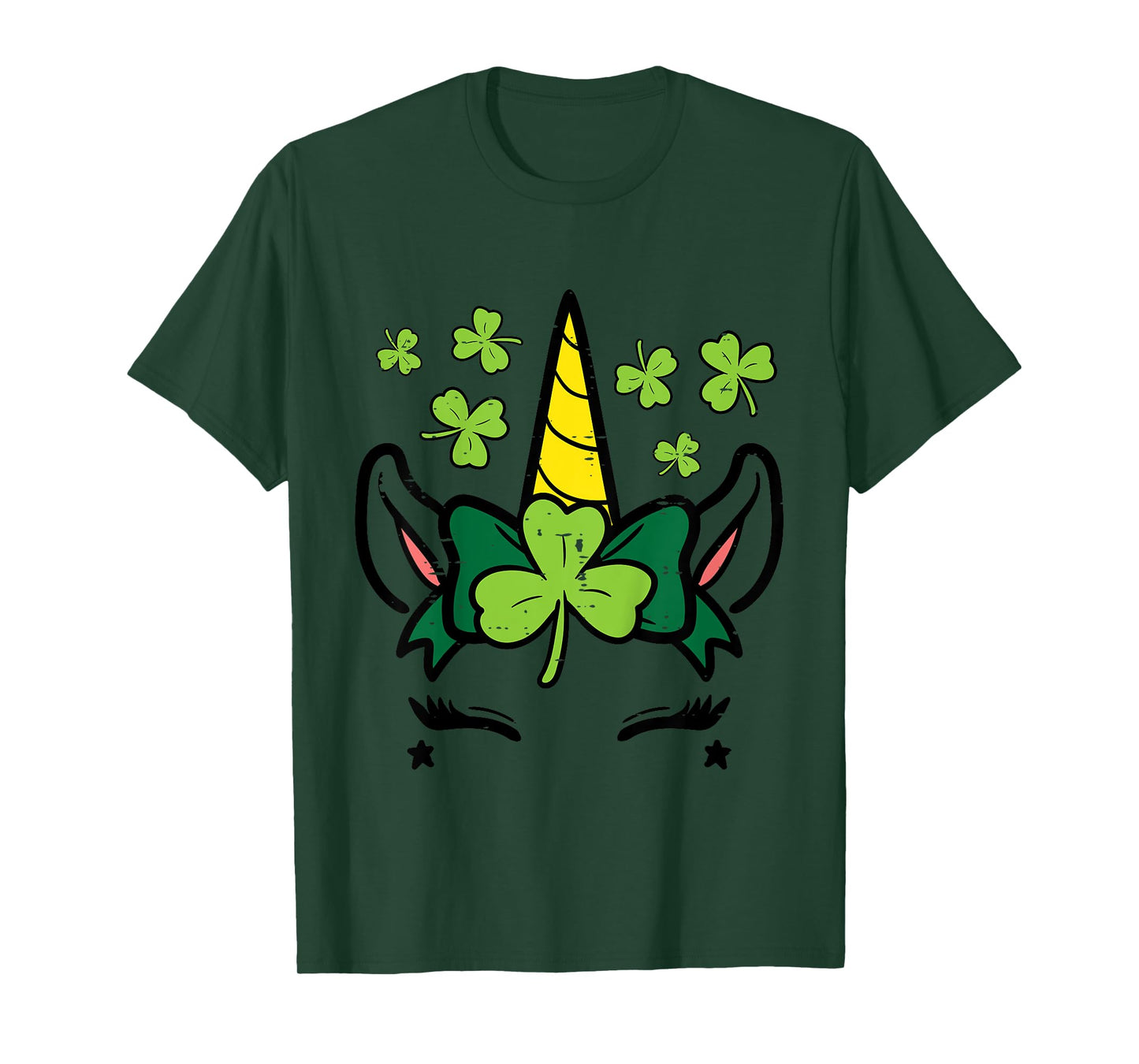 Kids St Patricks Day Unicorn Face Saint Pattys Girls Kids Toddler T-Shirt