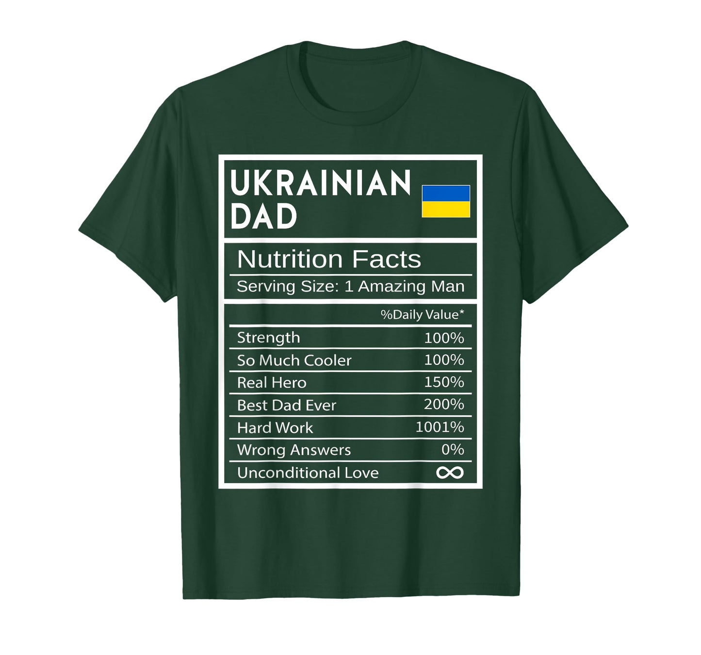 Ukrainian Dad Nutrition Facts National Pride Gift For Dad T-Shirt