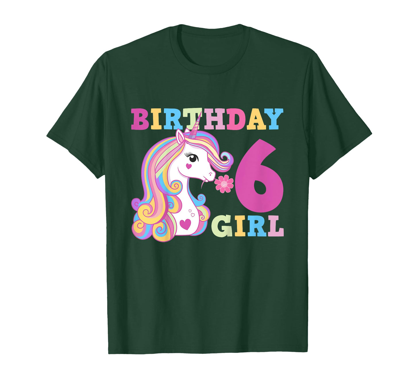 Unicorn Birthday Girl 6 T-Shirt