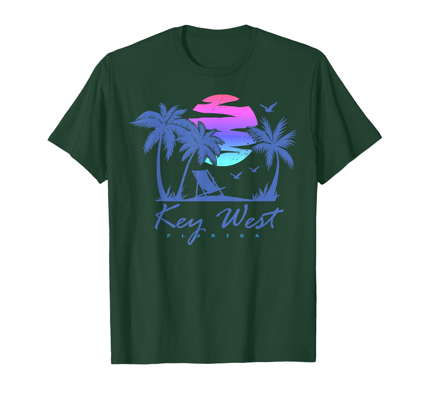 KEY WEST FLORIDA Beach Vacation Trip Vintage Sunset Graphic T-Shirt