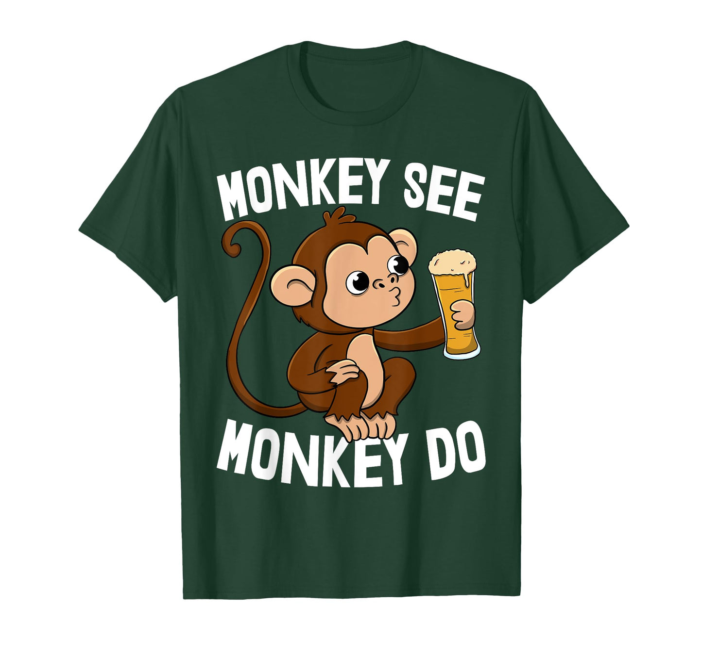 Monkey See Monkey Do Funny Toddler Monkey Drinking T-Shirt