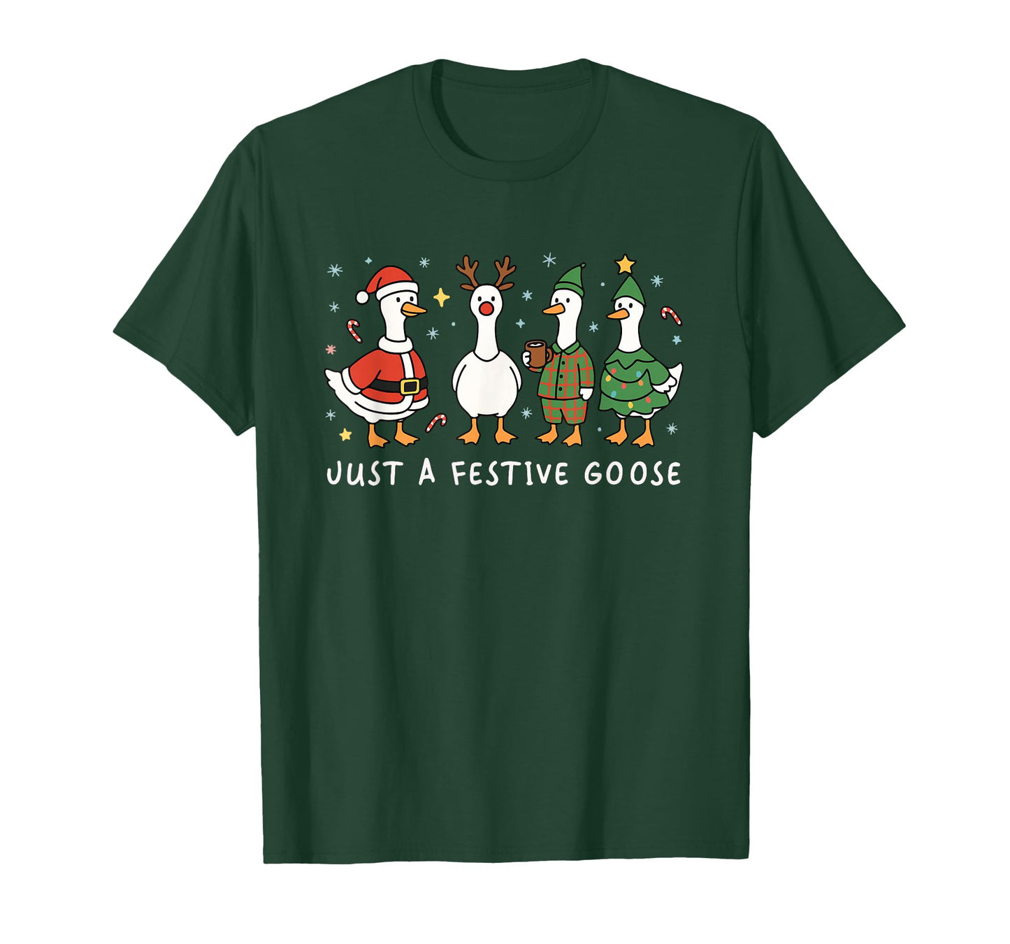 Just A Festive Goose Christmas Funny Silly Holiday Party T-Shirt