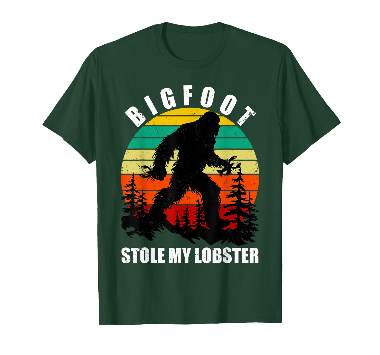 Funny Maine State Bigfoot Stole My Lobster Sc-Fi Sasquatch T-Shirt