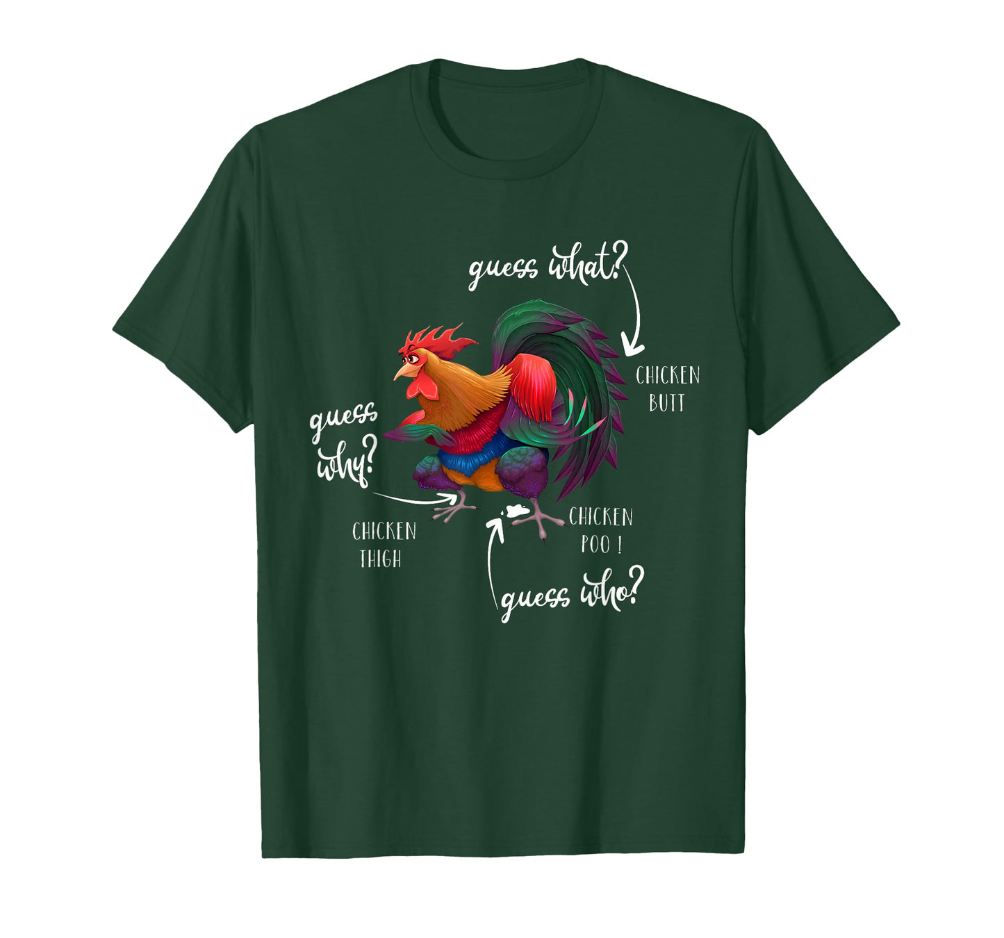 Guess What Chicken Butt Guess Why Chicke Thigh Guess Who Poo T-Shirt