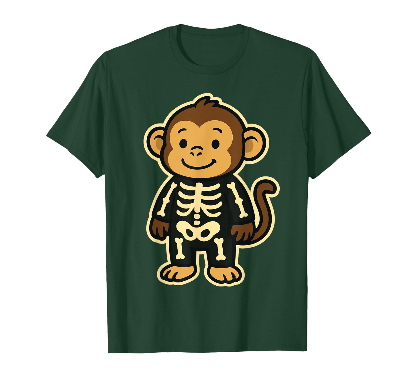 Funny Monkey Skeleton Costume for Kids Boys Girls Halloween T-Shirt