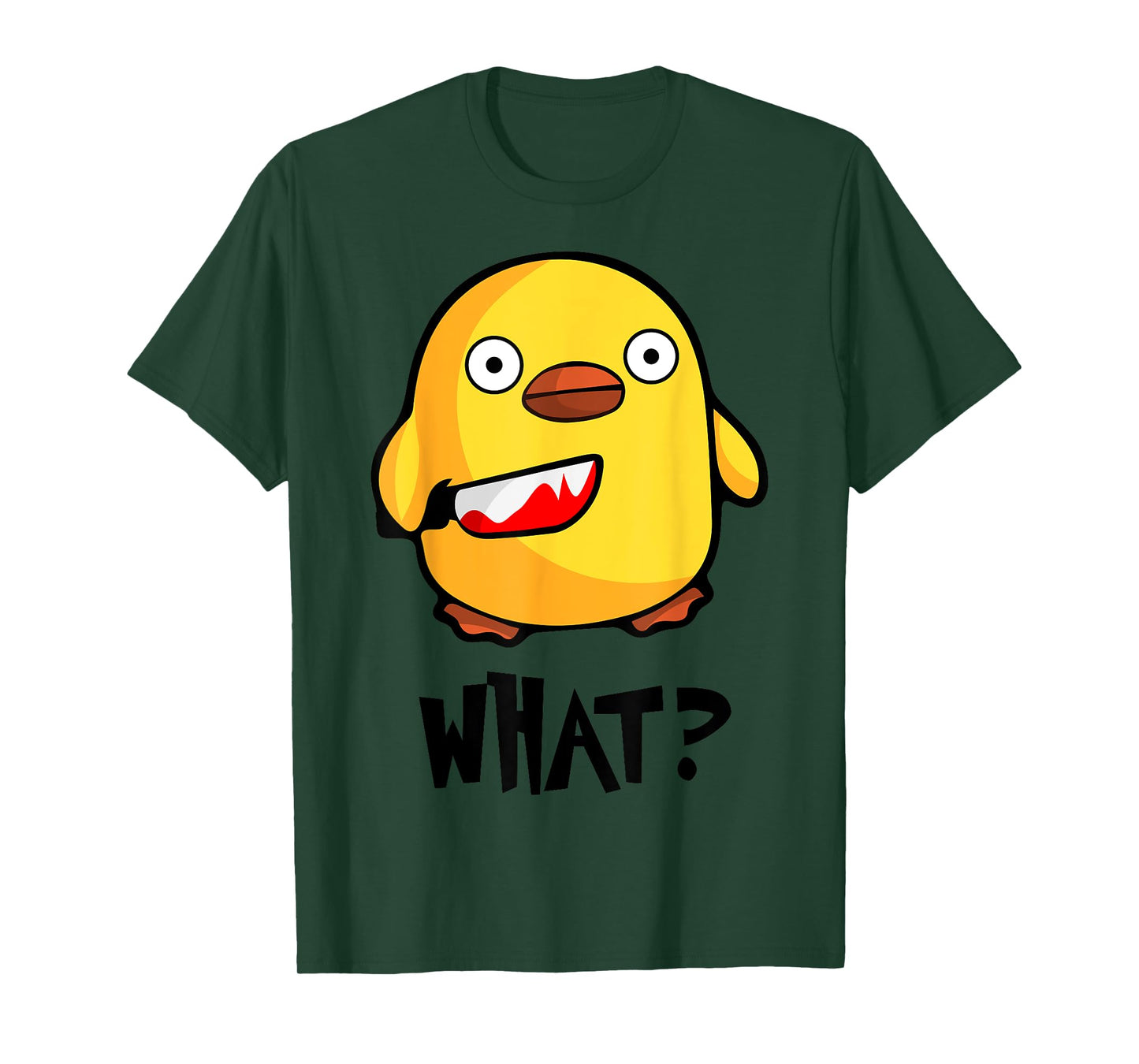 Chicken What? Funny Cute baby chick with knife T-Shirt