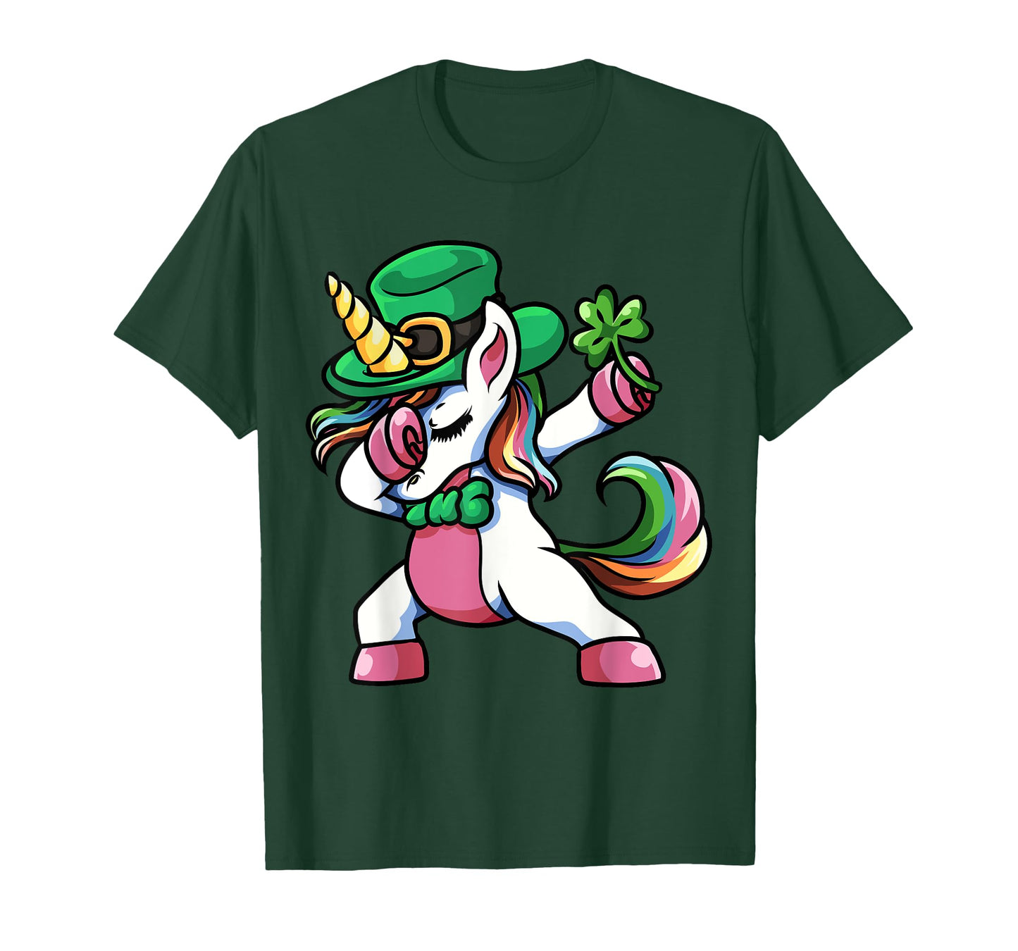 St Patricks Day Dabbing Unicorn Lepricorn Shirt Irish Girls. T-Shirt