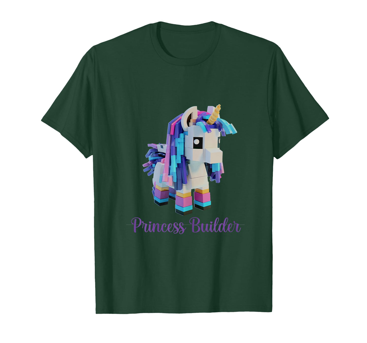 Unicorn Building Blocks Bricks Girl Birthday Gift T-Shirt