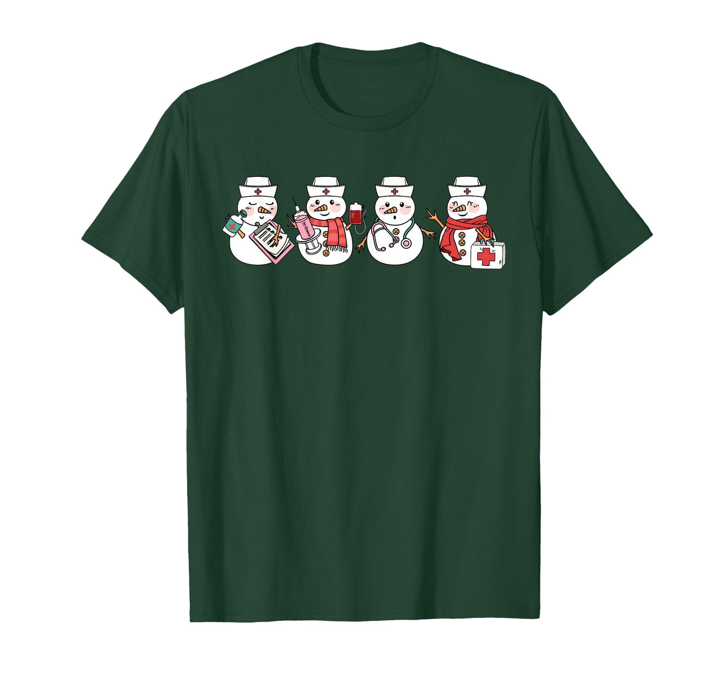 Nurse Snowman Squad Nursing RN Registered Funny Christmas T-Shirt