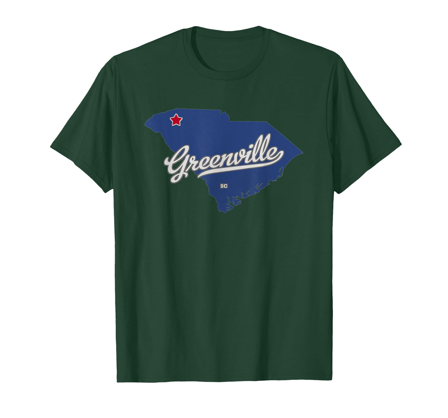 Greenville South Carolina SC Map T-Shirt