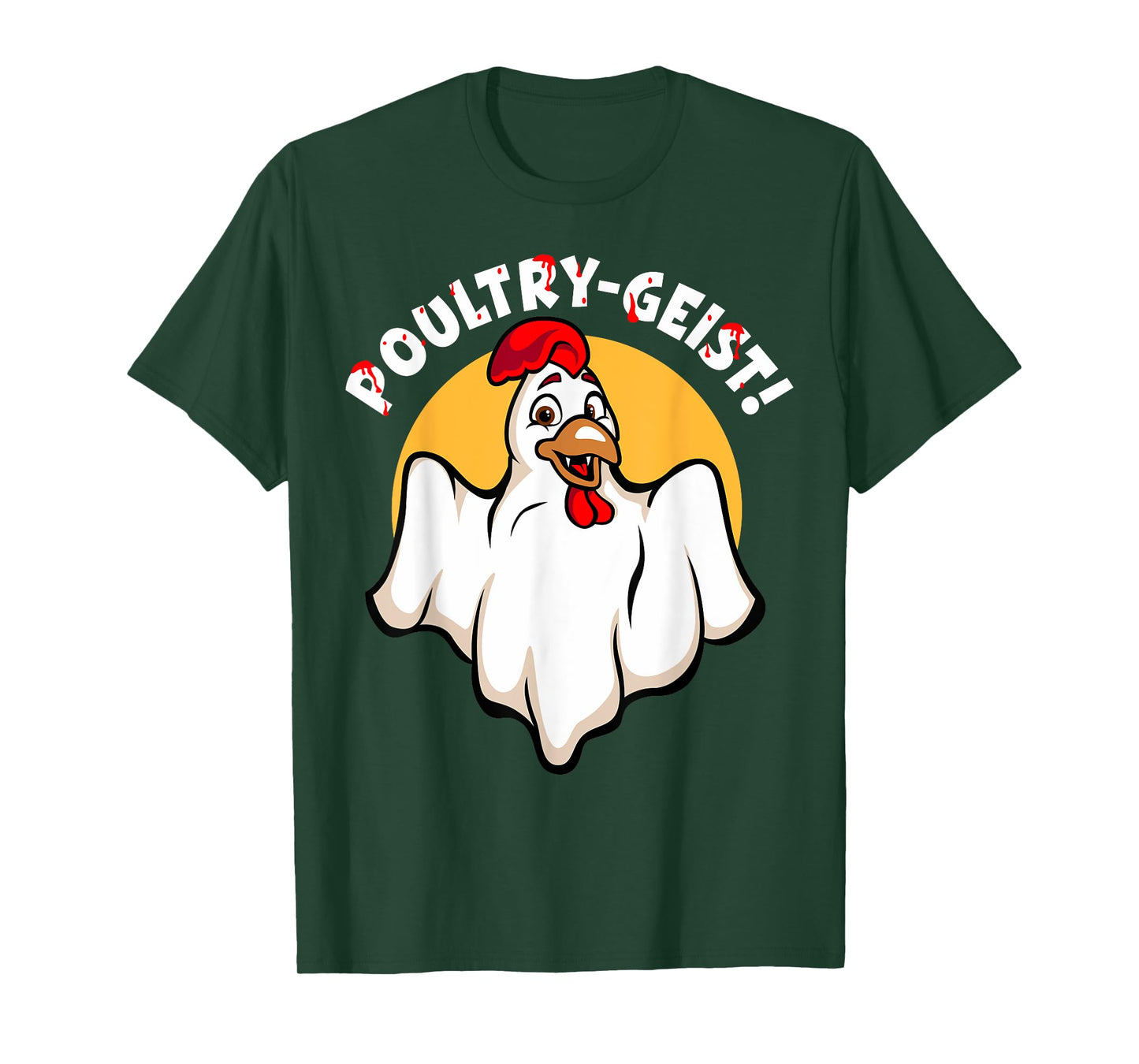 Poultry-Geist Scary Halloween Ghost Chicken T-Shirt