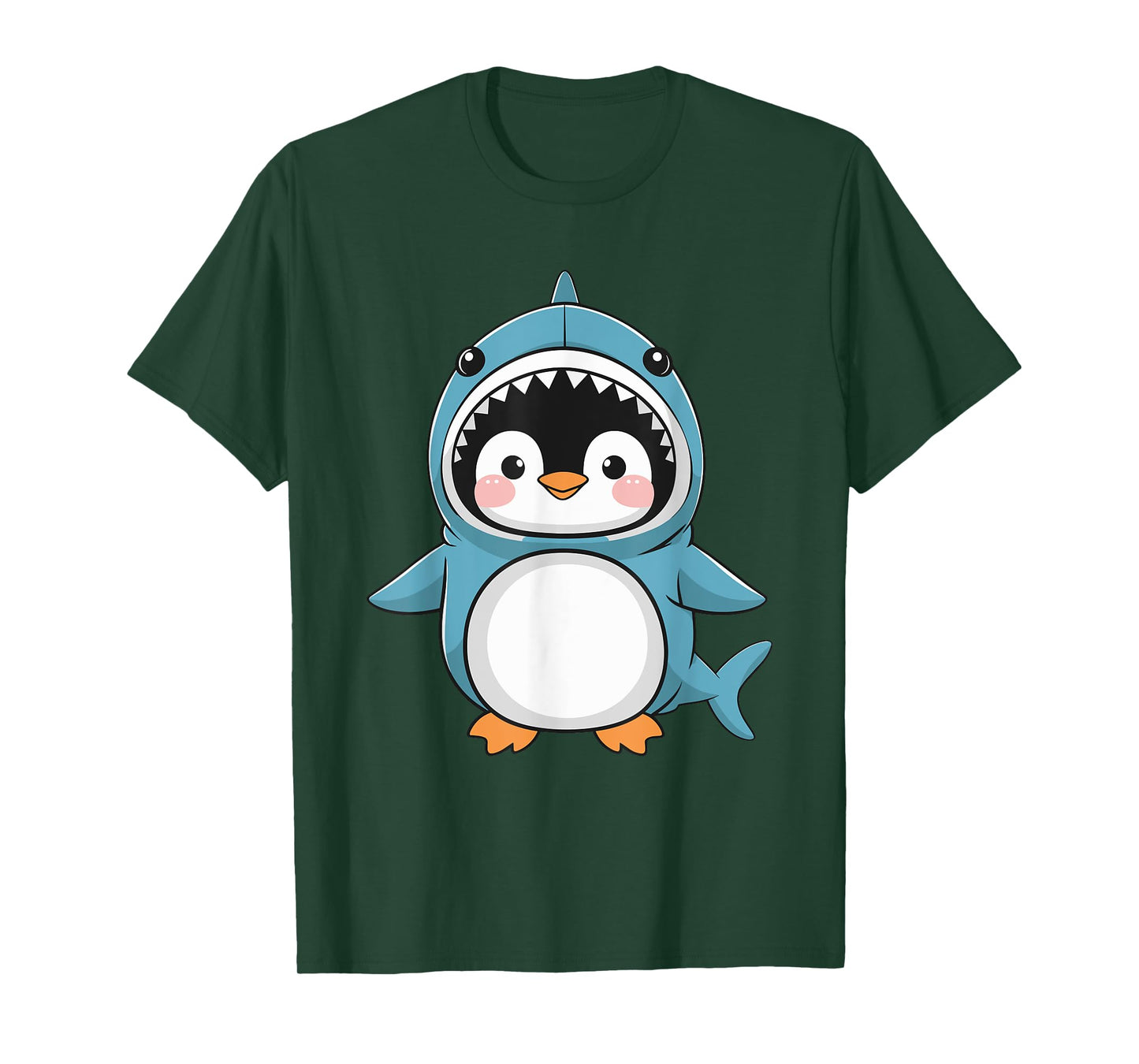 Cute Penguin Dressed As Shark Funny Kawaii Penguin T-Shirt