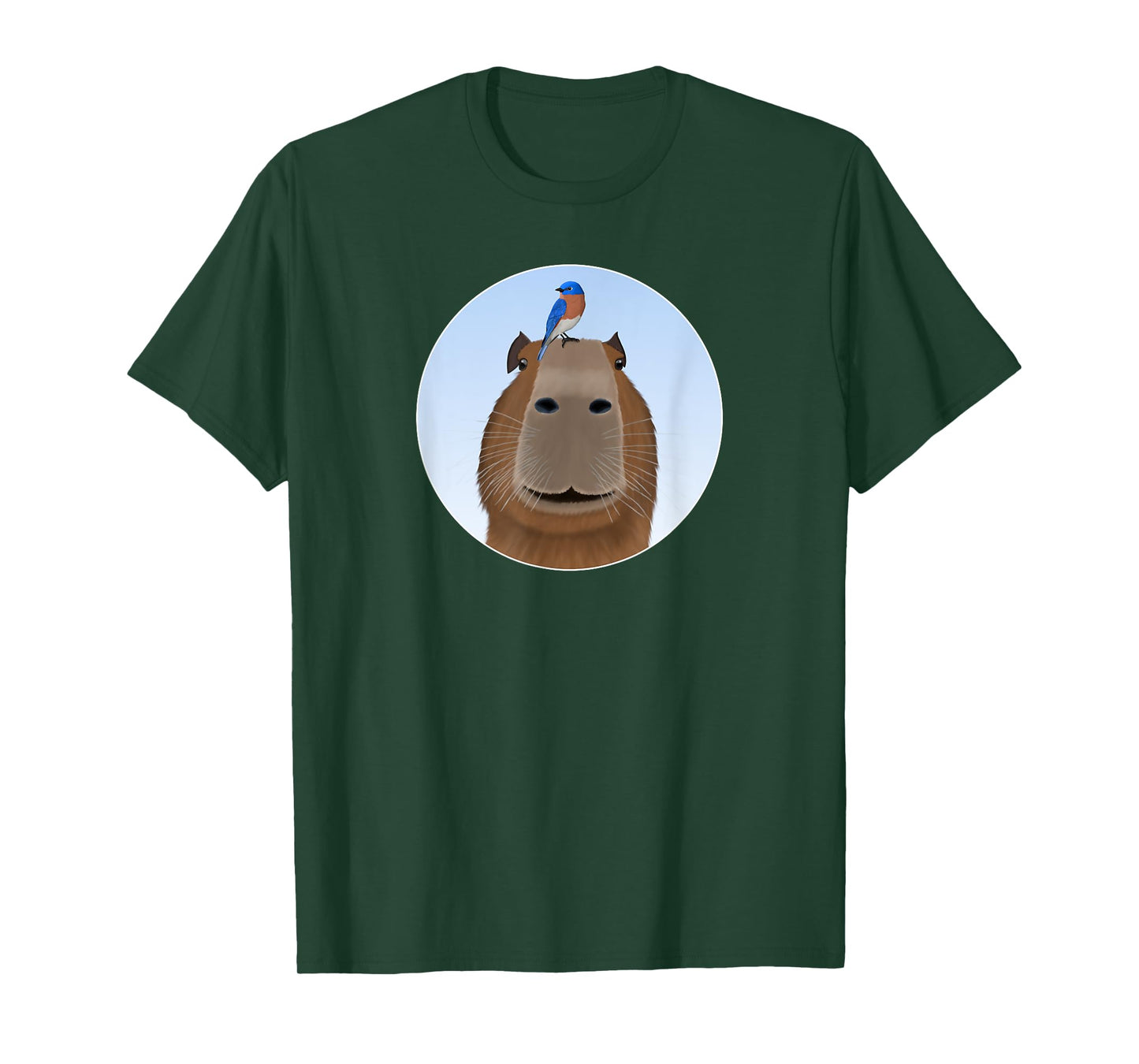 Capybara with Bluebird Bird Birdwatching Birding Animal T-Shirt