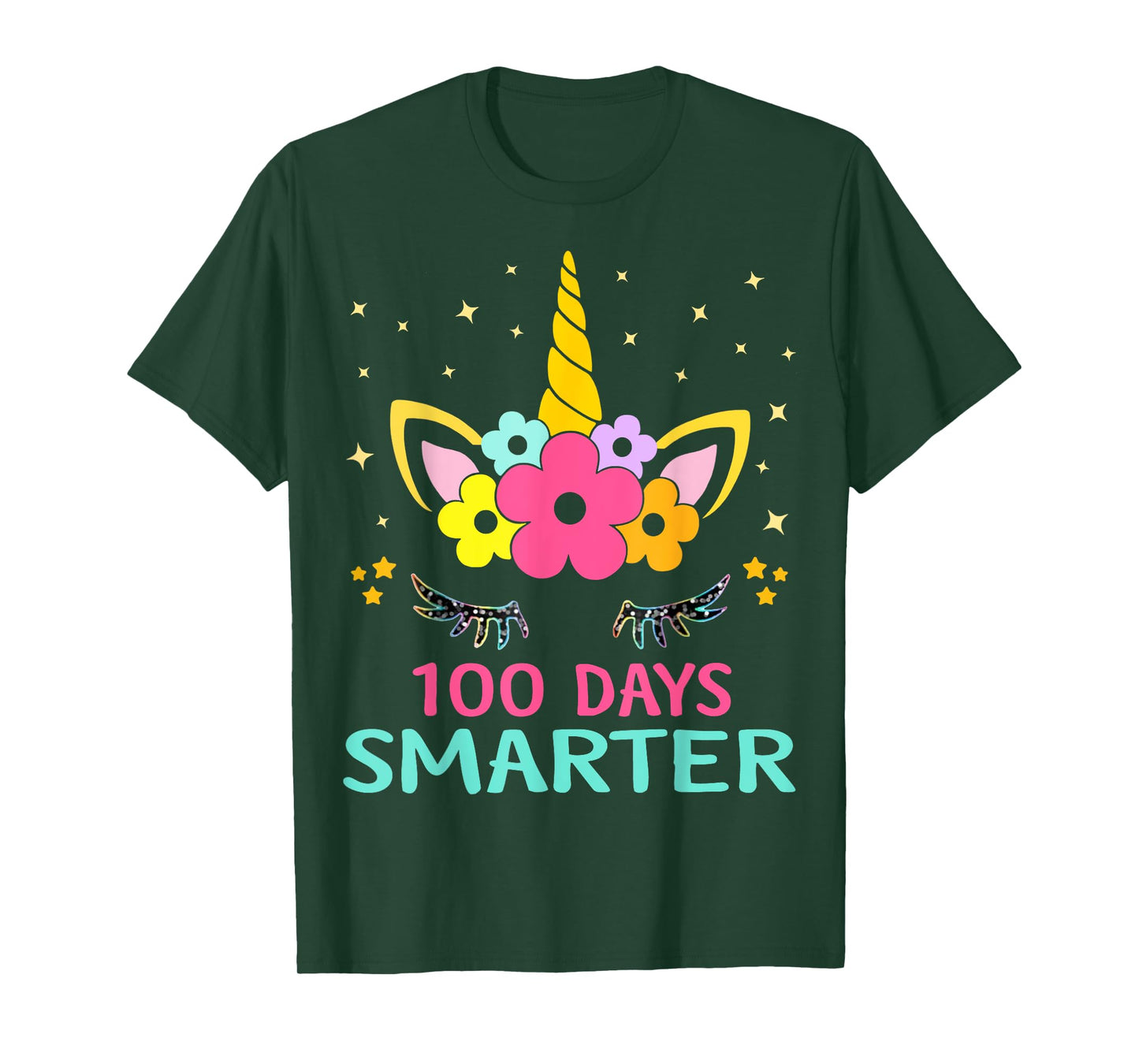 100 Days of School Unicorn Girls Teacher 100th Day of School T-Shirt