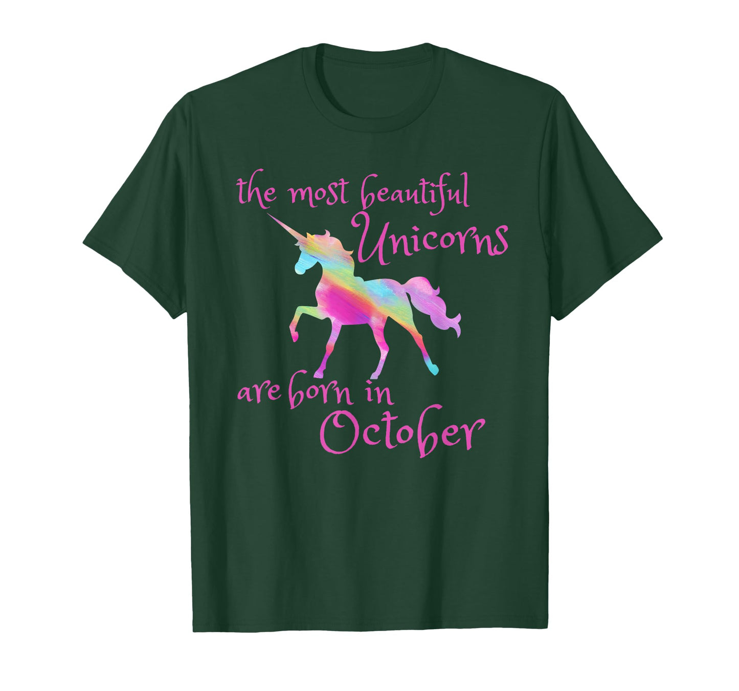 Beautiful Unicorn Birthday October Unicorn Gift T-Shirt