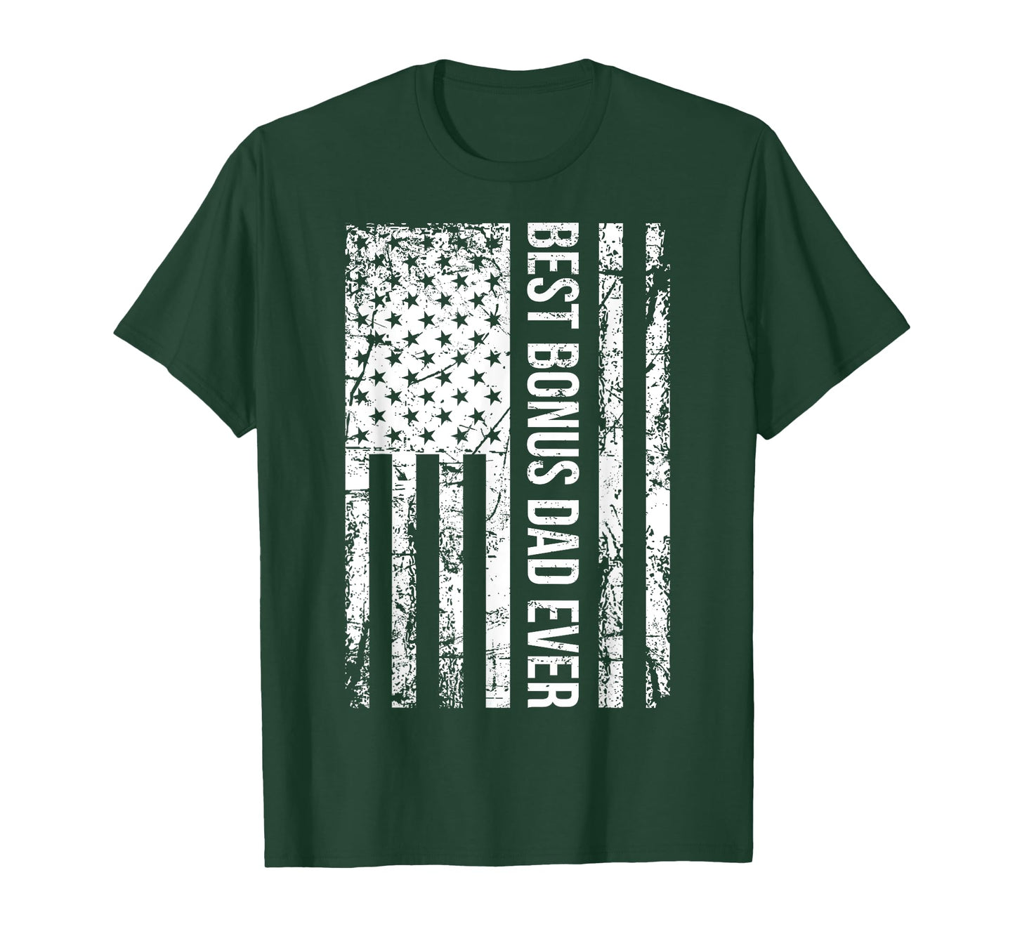 Step Dad: Best Bonus Dad Ever For Stepdad American Flag T-Shirt for Men