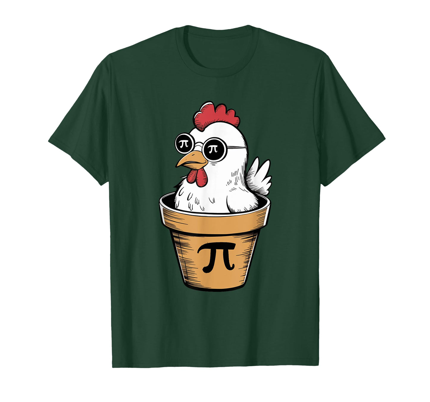 Funny Chicken Pot Pi 3.14 Math Science Pi Symbol Teacher Kid T-Shirt