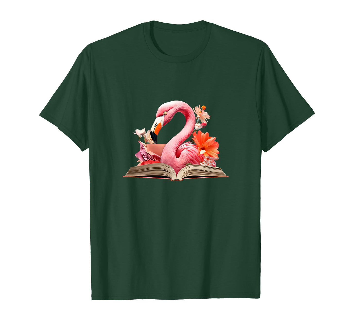 Flamingo Reading Book T-Shirt